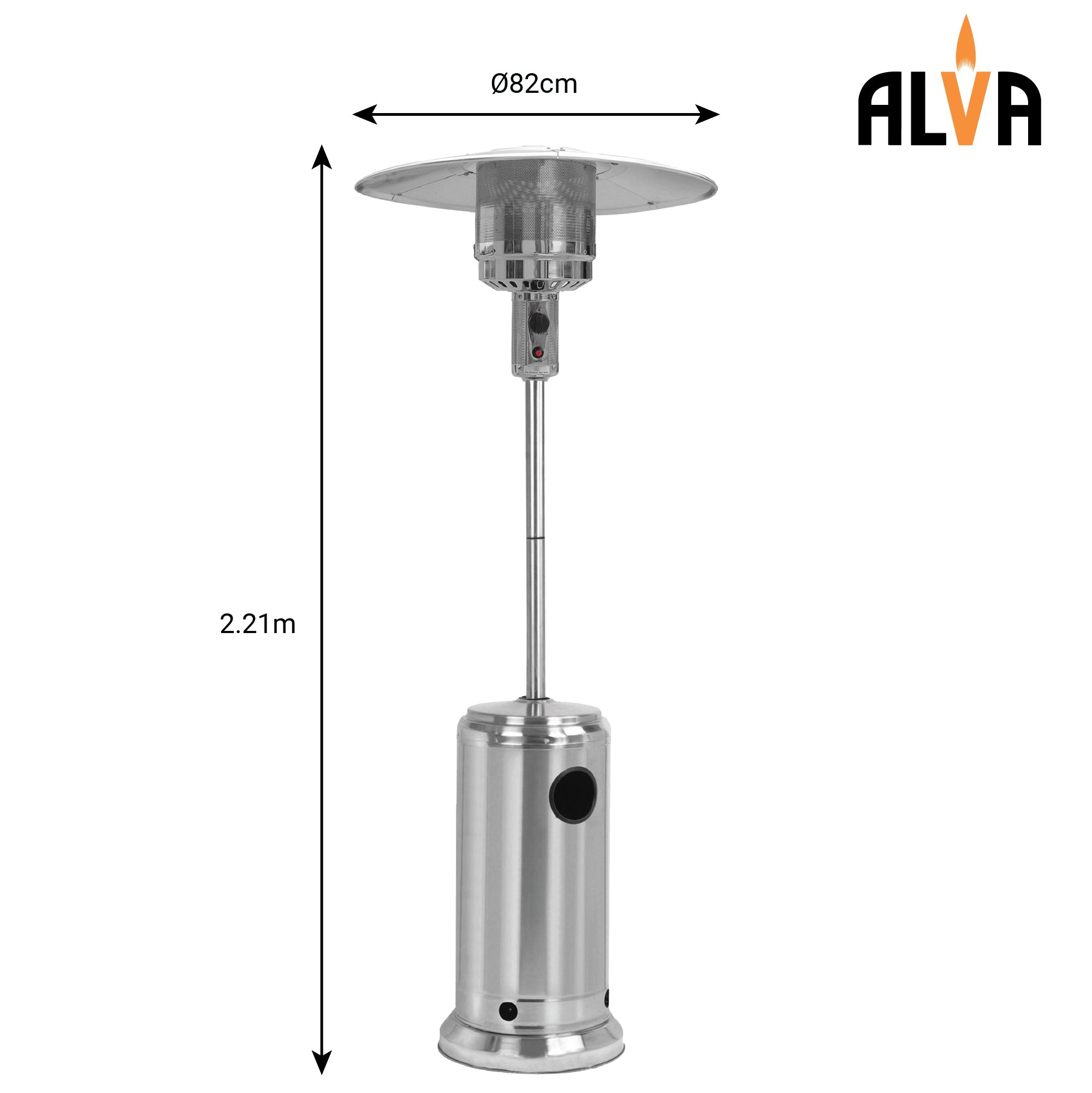 Gas Patio Heater - Stainless Steel