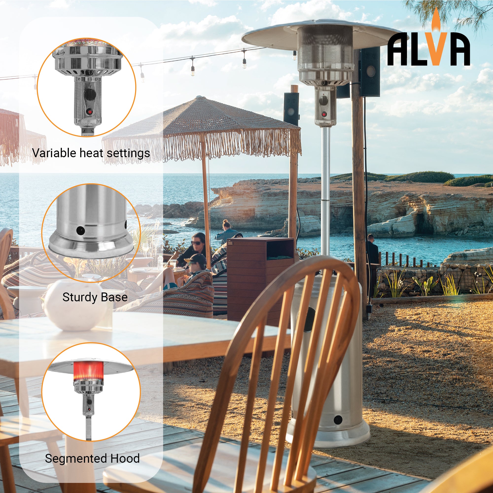 Gas Patio Heater - Stainless Steel