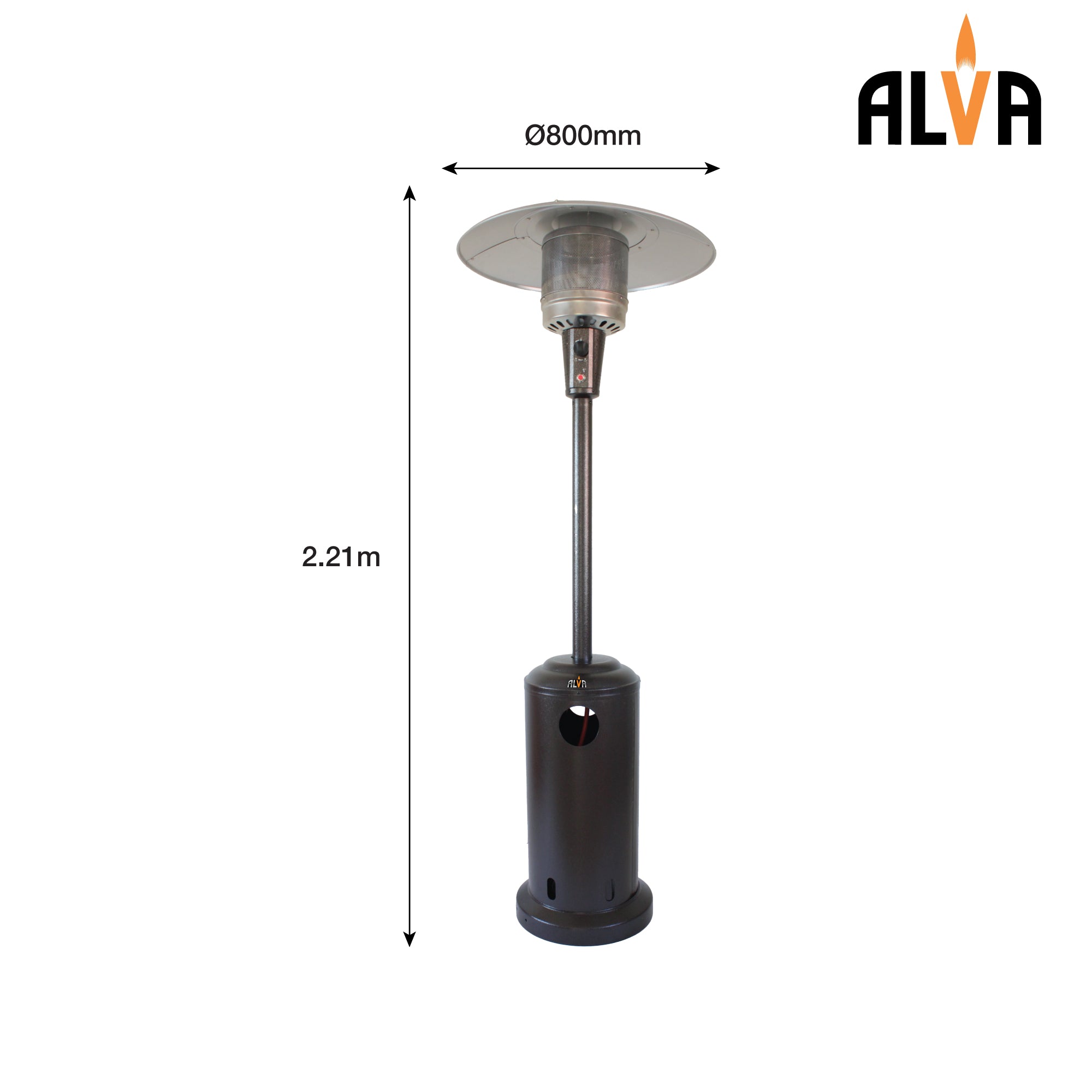 Gas Patio Heater - Bronze Hammertone Cabinet