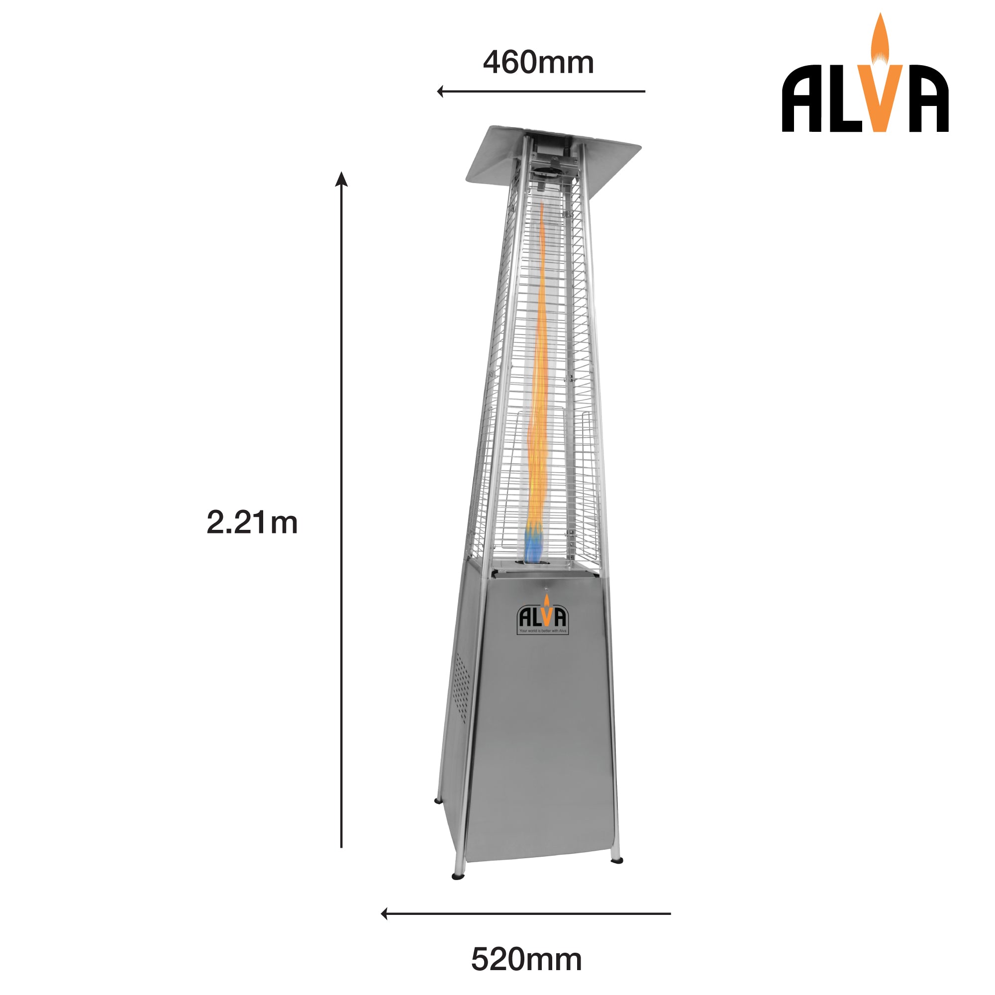 Gas Patio Heater - Designer Quartz-Glass Style