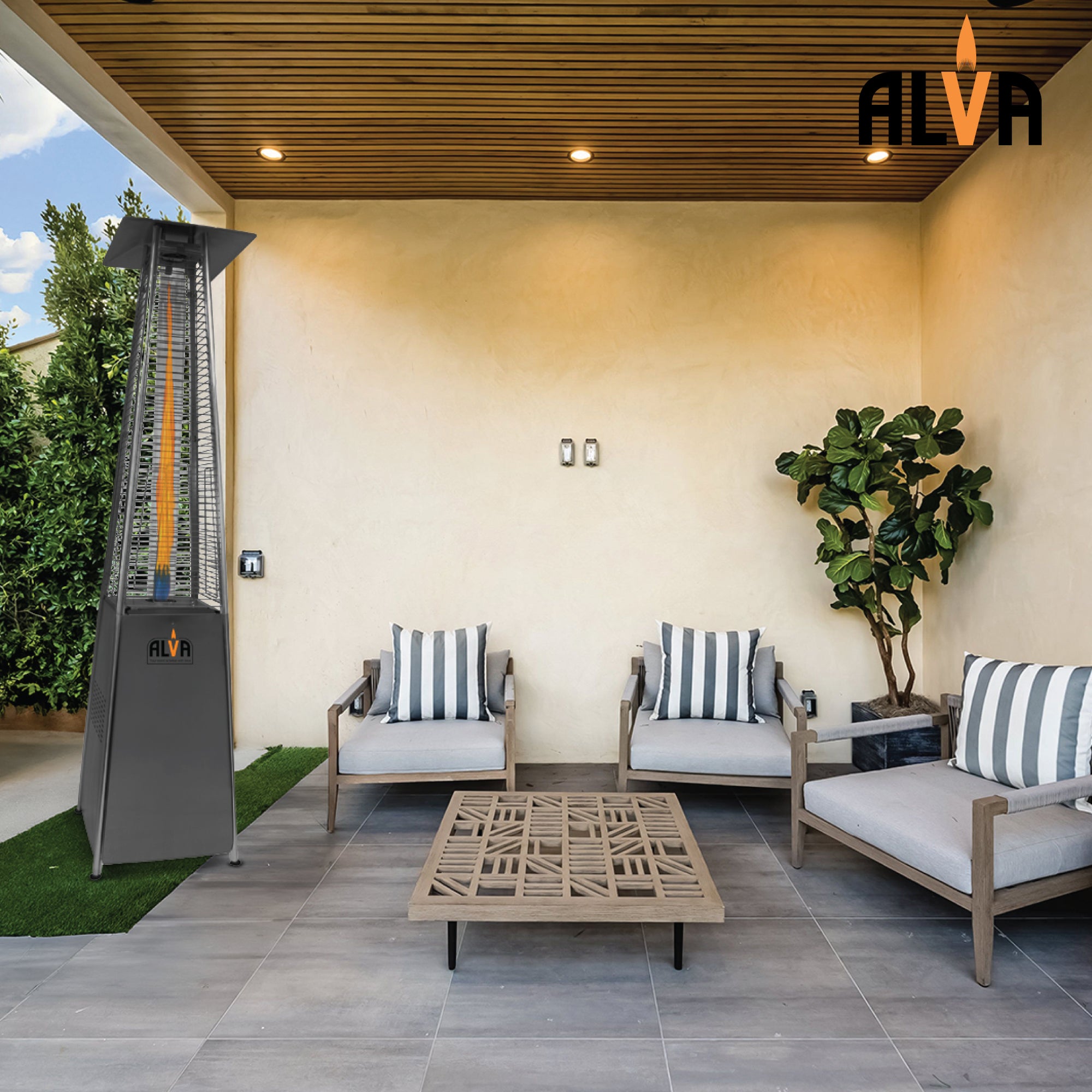 Gas Patio Heater - Designer Quartz-Glass Style