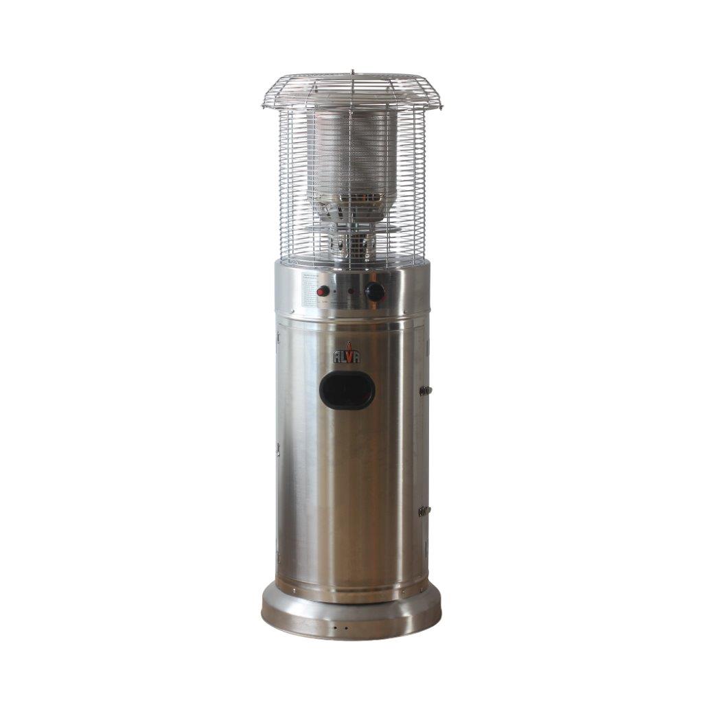 Short Stand Gas Patio Heater 1.35m - Stainless Steel