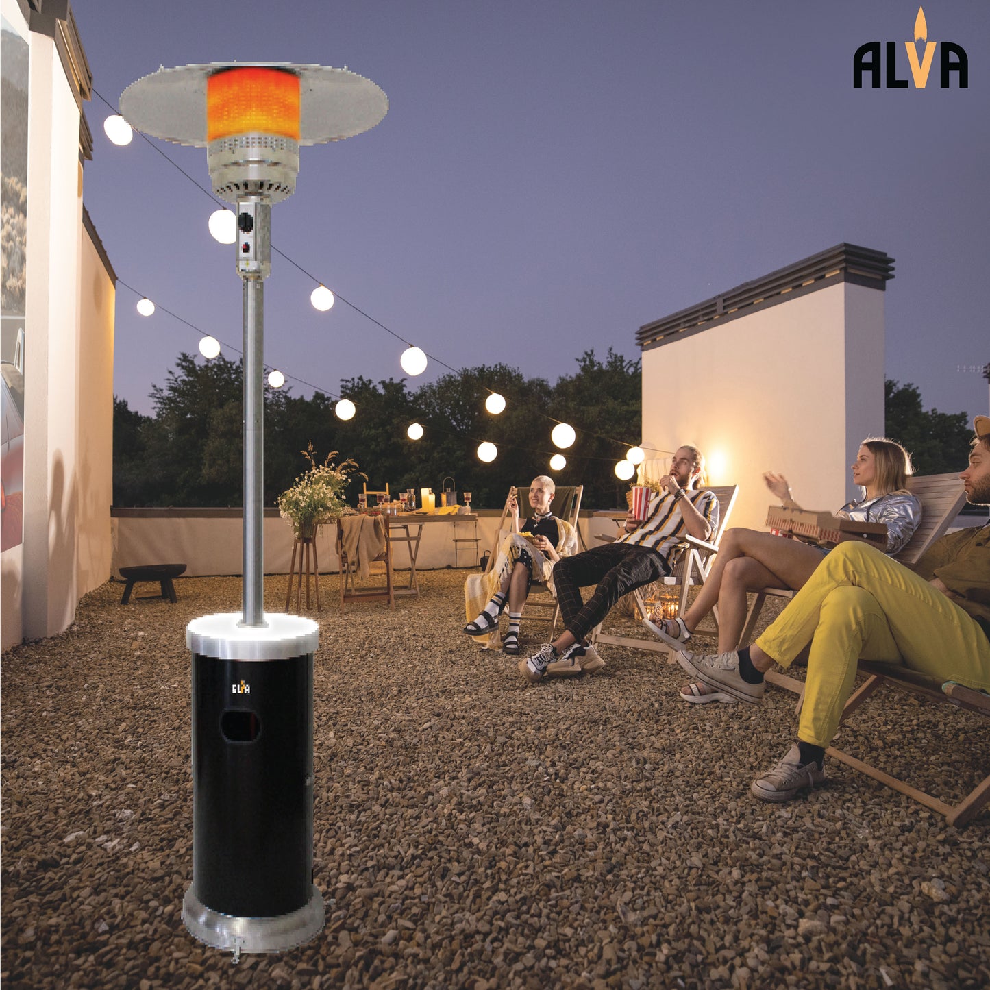 PATIO HEATER WITH LED LIGHT-UP TABLE