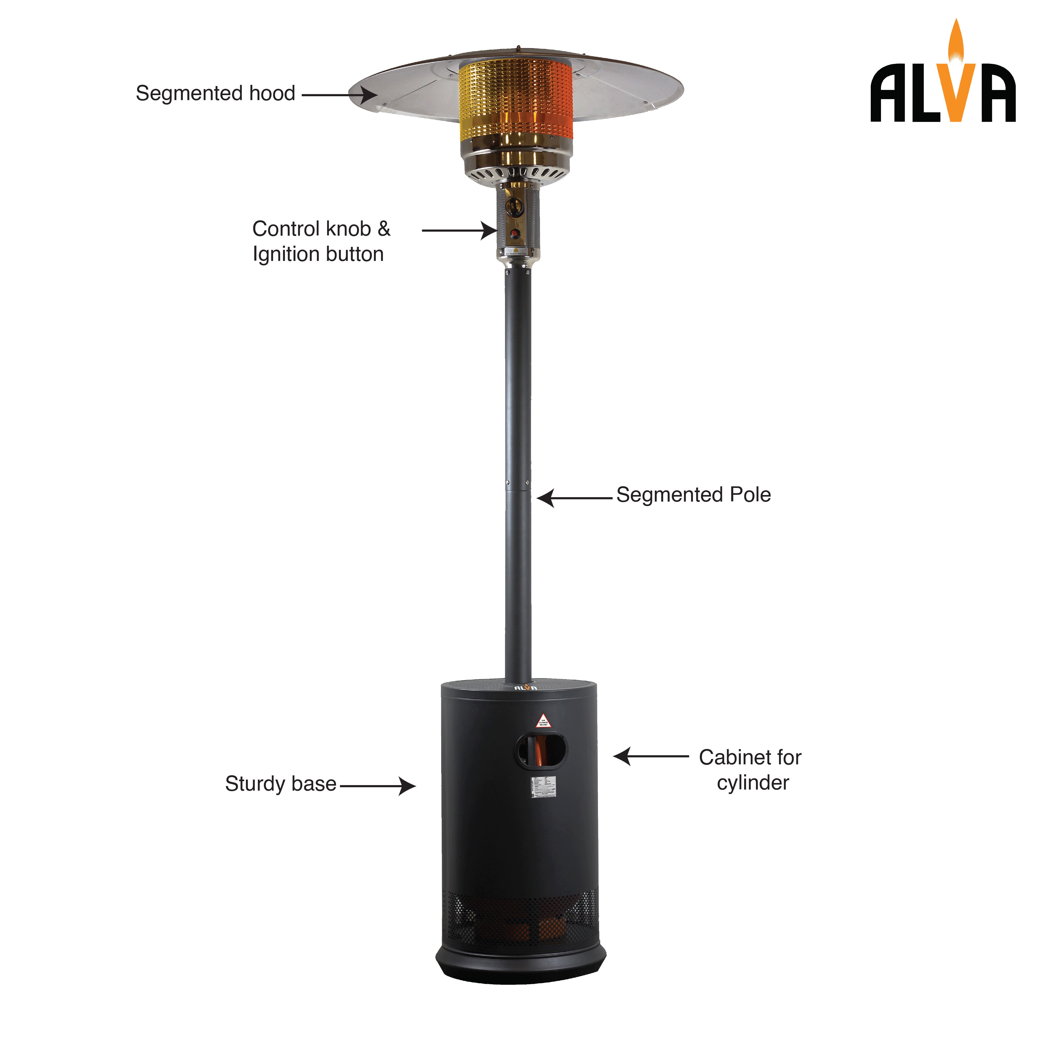 Gas Patio Heater | Flat Top Cabinet Design