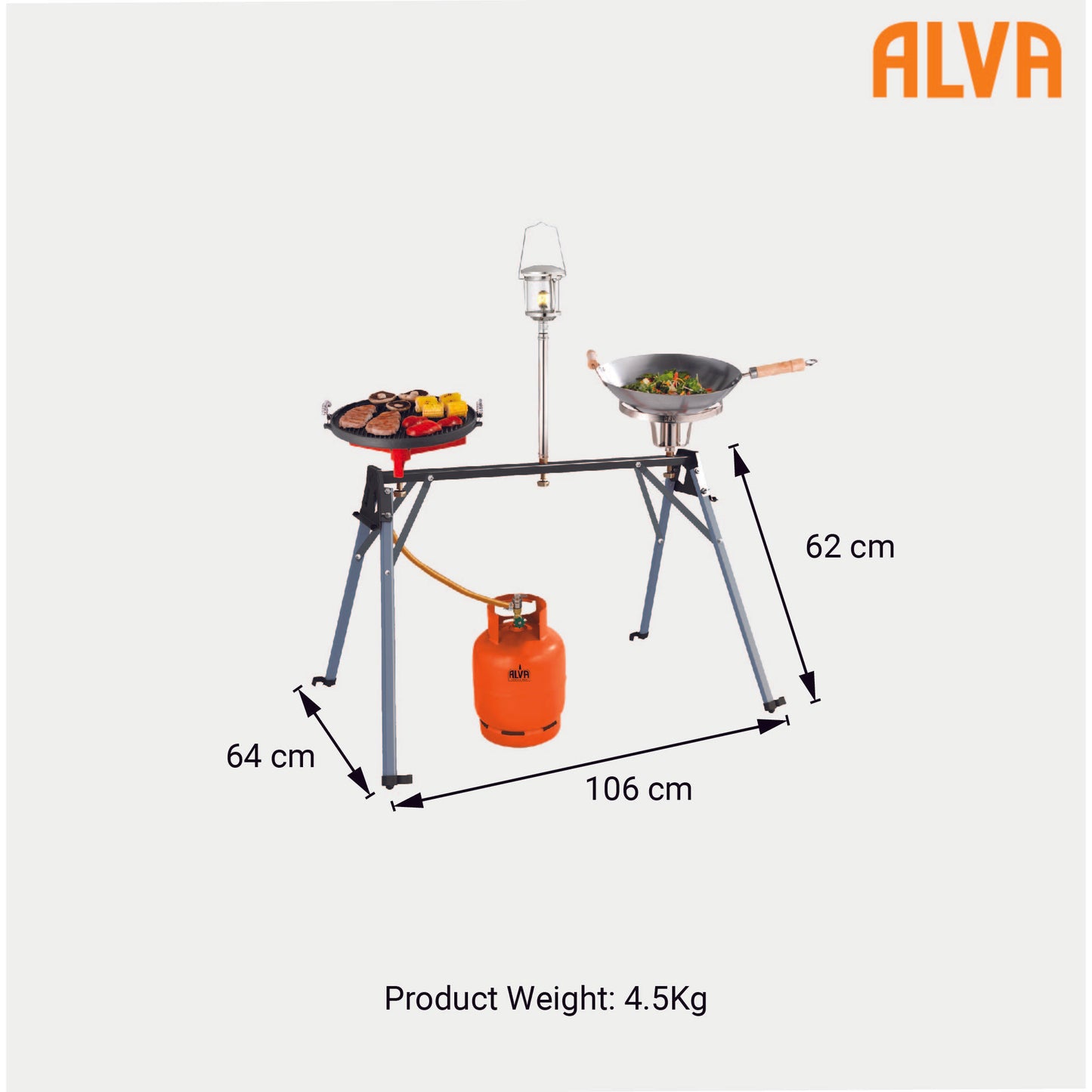 AMACOOKA STAND - MULTI-PURPOSE 3-PORT GAS MANIFOLD STAND