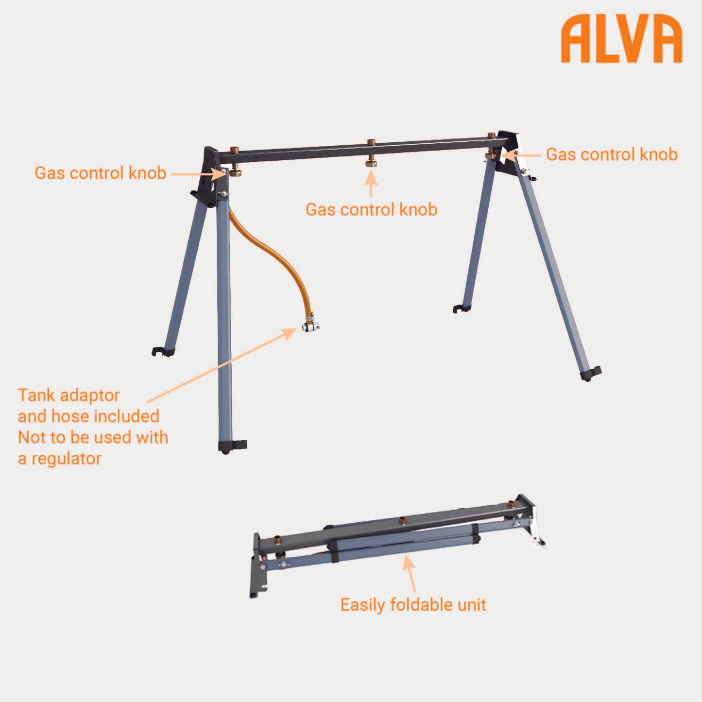 AMACOOKA STAND - MULTI-PURPOSE 3-PORT GAS MANIFOLD STAND