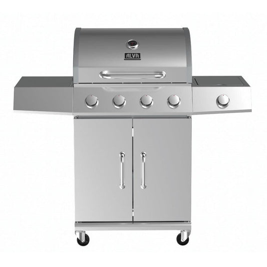 ALVA - KALAHARI 4-BURNER STAINLESS STEEL GAS BBQ WITH SIDE BURNER