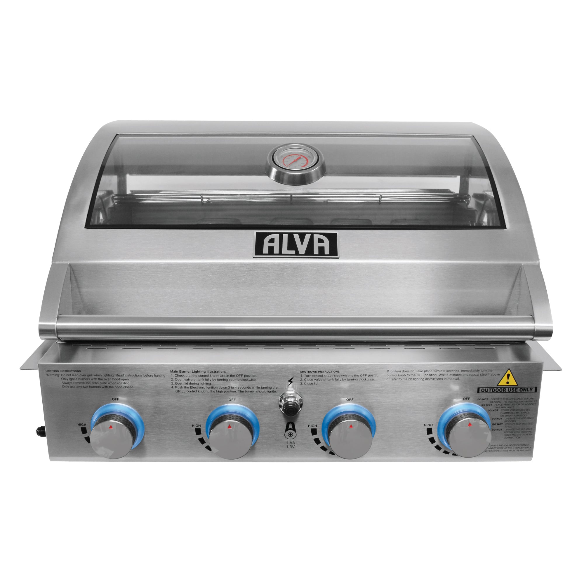 Mojave 4-Burner Glass Hood Drop-In Gas BBQ