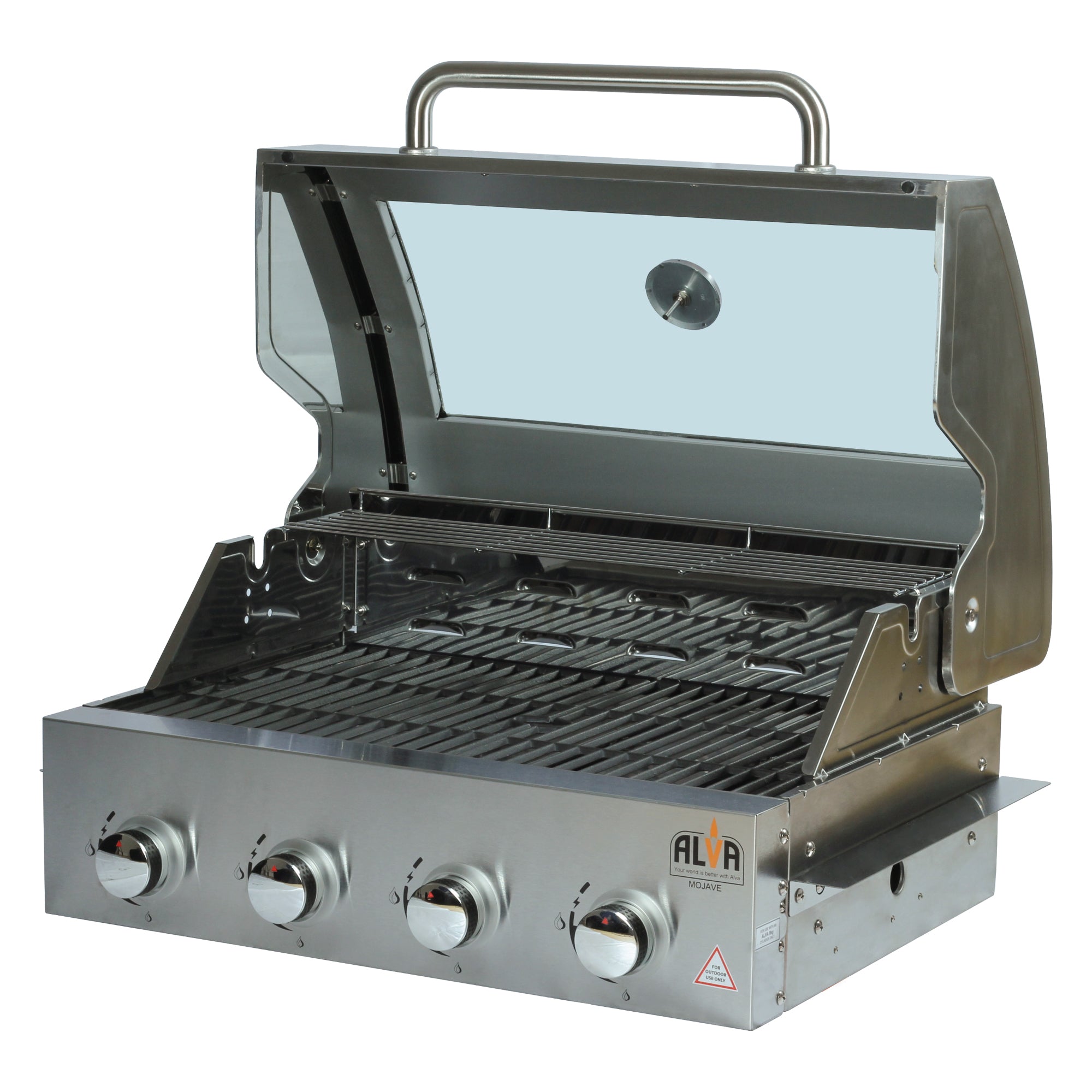 Mojave 4-Burner Glass Hood Drop-In Gas BBQ