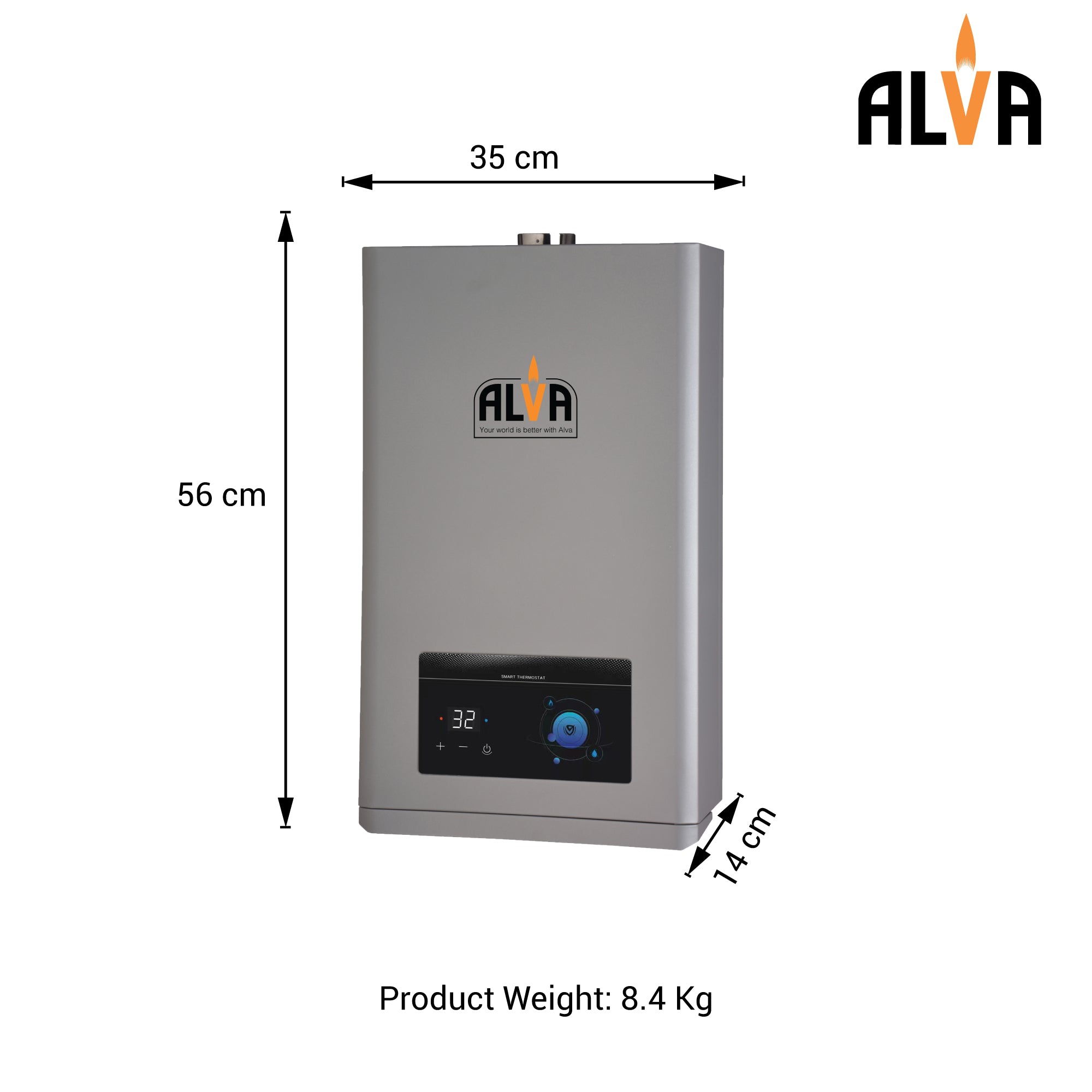 14L Constant Temp Low Pressure Gas Geyser With Digital Display