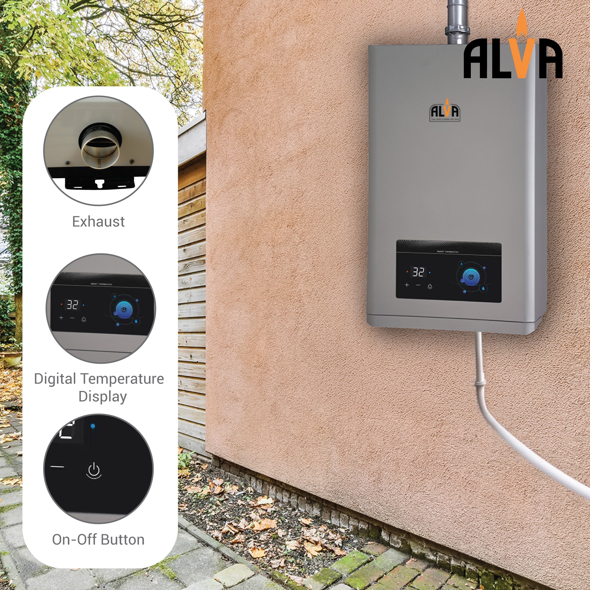 14L Constant Temp Low Pressure Gas Geyser With Digital Display