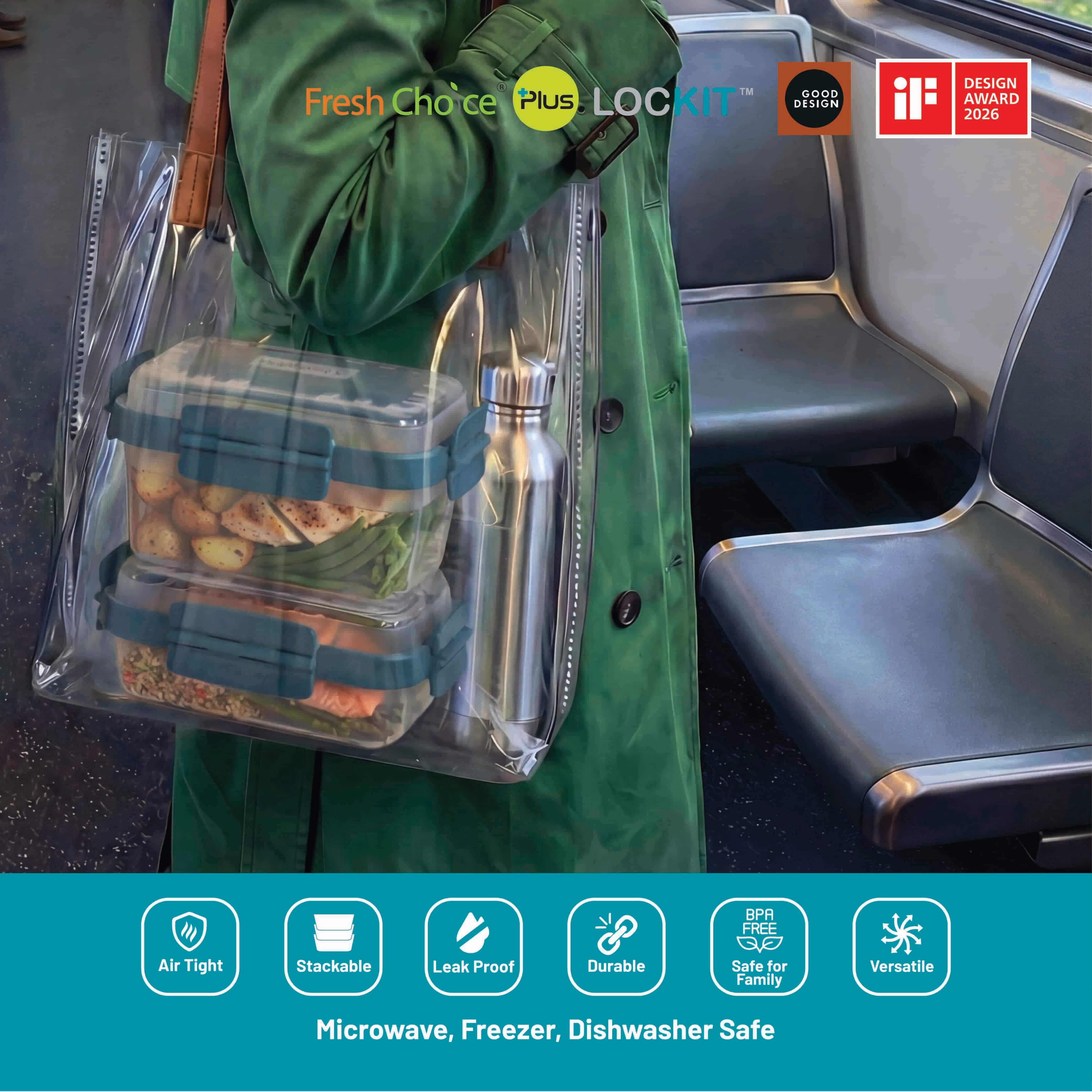 Fresh Choice | Lockit Square & Rectangle 12-Piece Set | Modular Food Storage