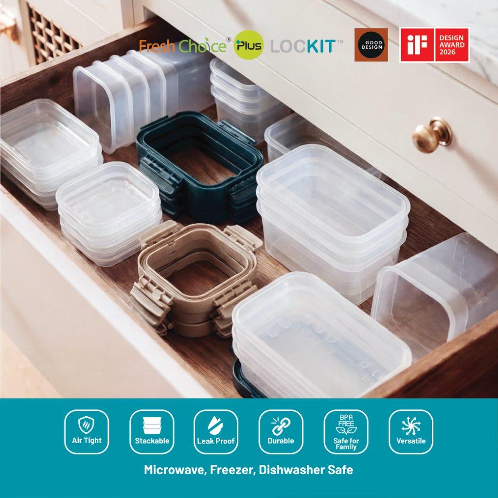 Fresh Choice | Lockit Square Midi 4-Piece Set | Modular Food Storage
