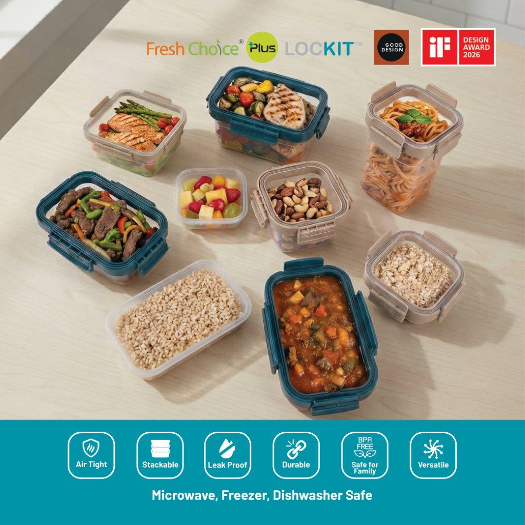 Fresh Choice | Lockit Square Midi 4-Piece Set | Modular Food Storage