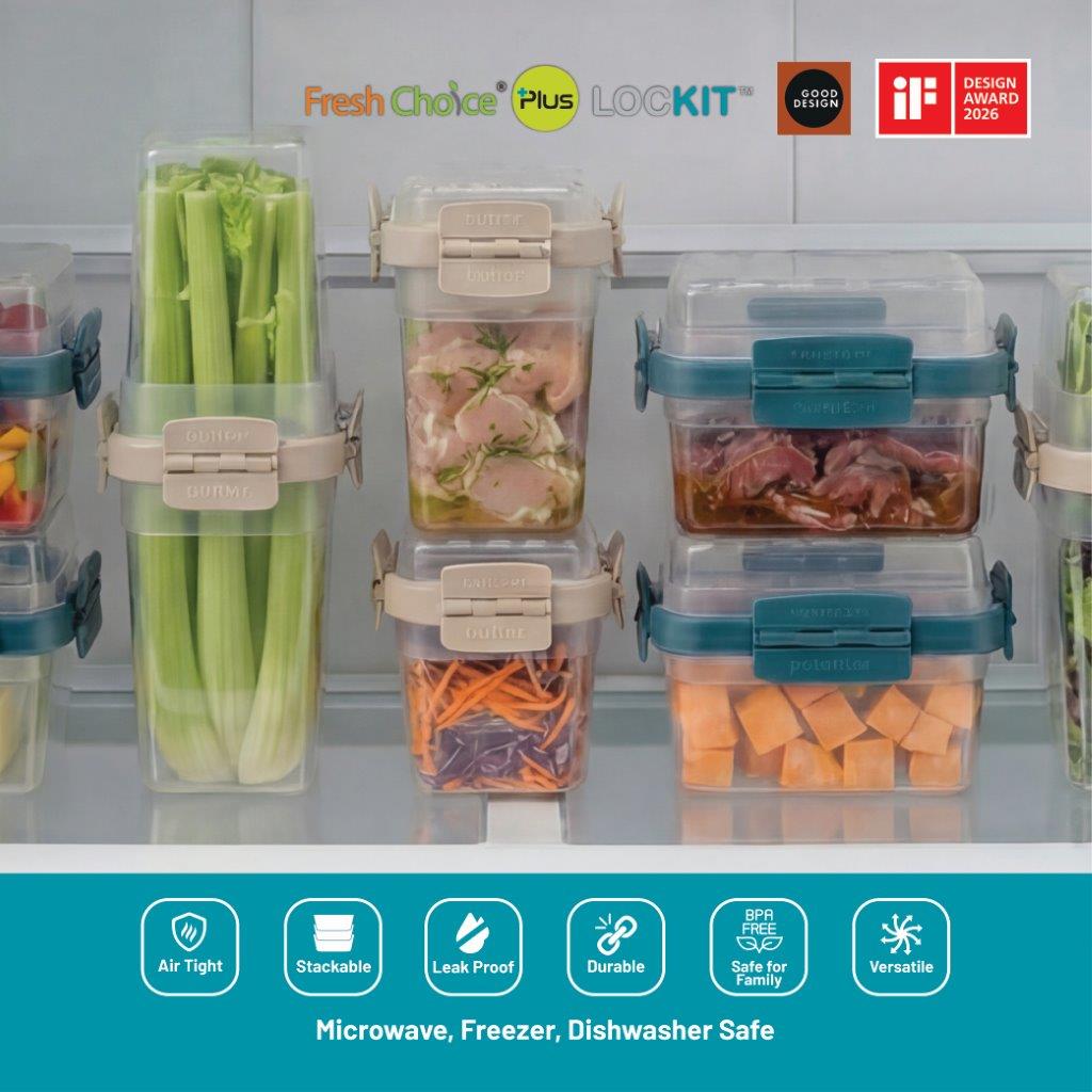 Fresh Choice | Lockit Square Midi 4-Piece Set | Modular Food Storage