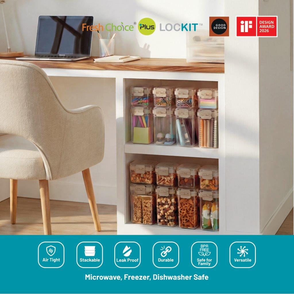 Fresh Choice | Lockit Square Midi 4-Piece Set | Modular Food Storage