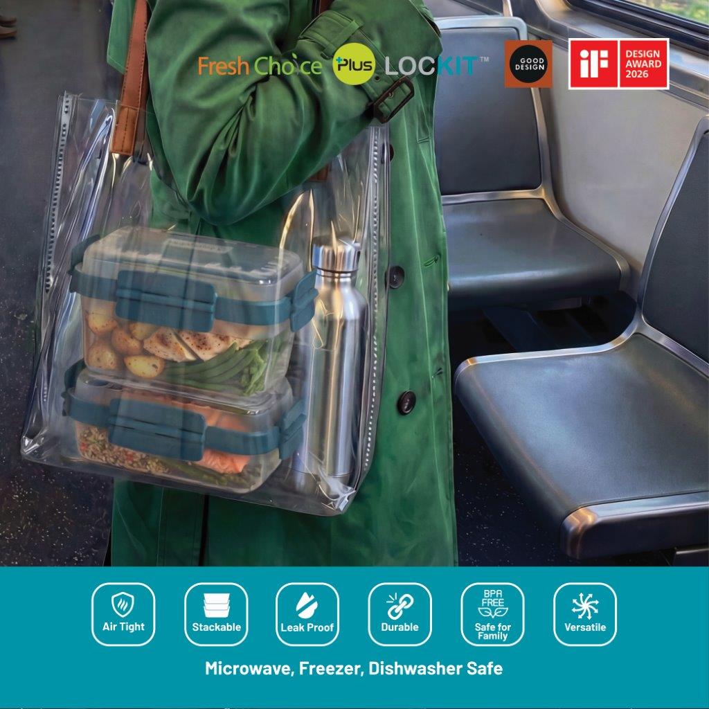 Fresh Choice | Lockit Square Midi 4-Piece Set | Modular Food Storage