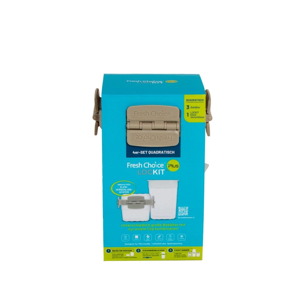 Fresh Choice | Lockit Square Midi 4-Piece Set | Modular Food Storage