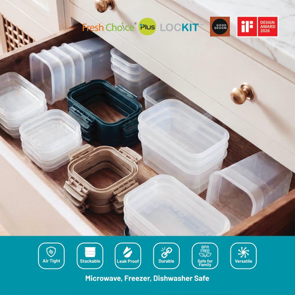 Fresh Choice | Lockit Rectangle Midi 4-Piece Set | Modular Food Storage