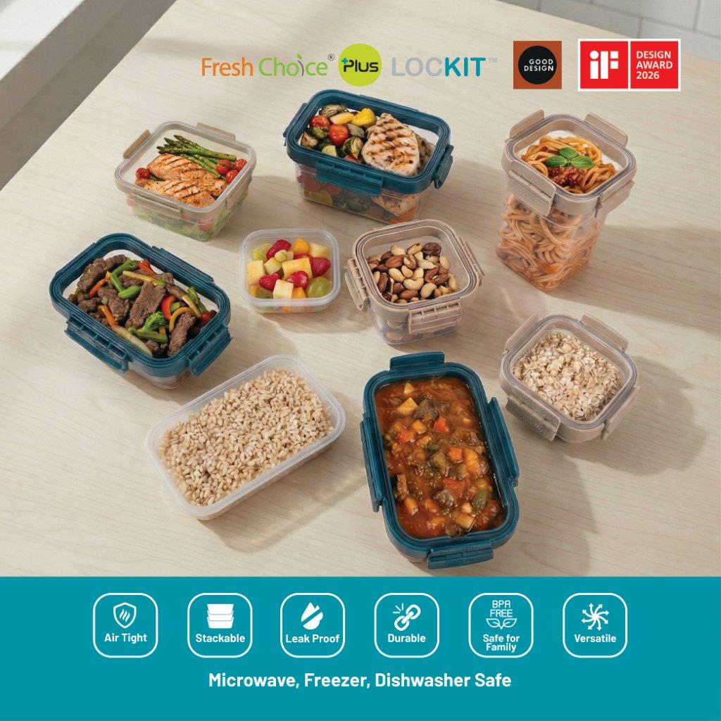 Fresh Choice | Lockit Rectangle Midi 4-Piece Set | Modular Food Storage