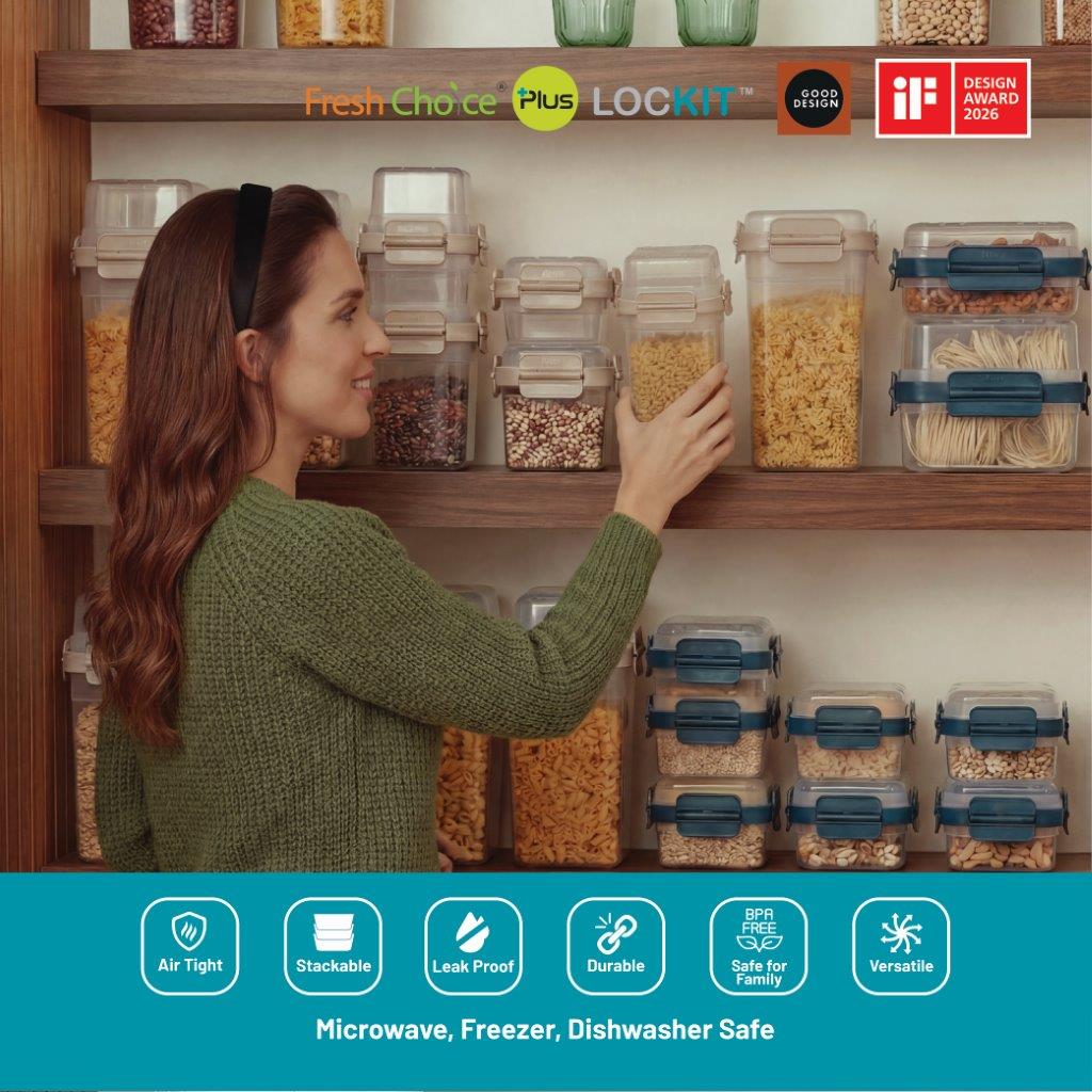 Fresh Choice | Lockit Rectangle Midi 4-Piece Set | Modular Food Storage