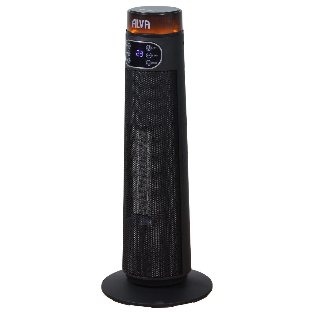 Electric Tower Fan Heater | Light Effect Design | LED Display Panel | Remote Control