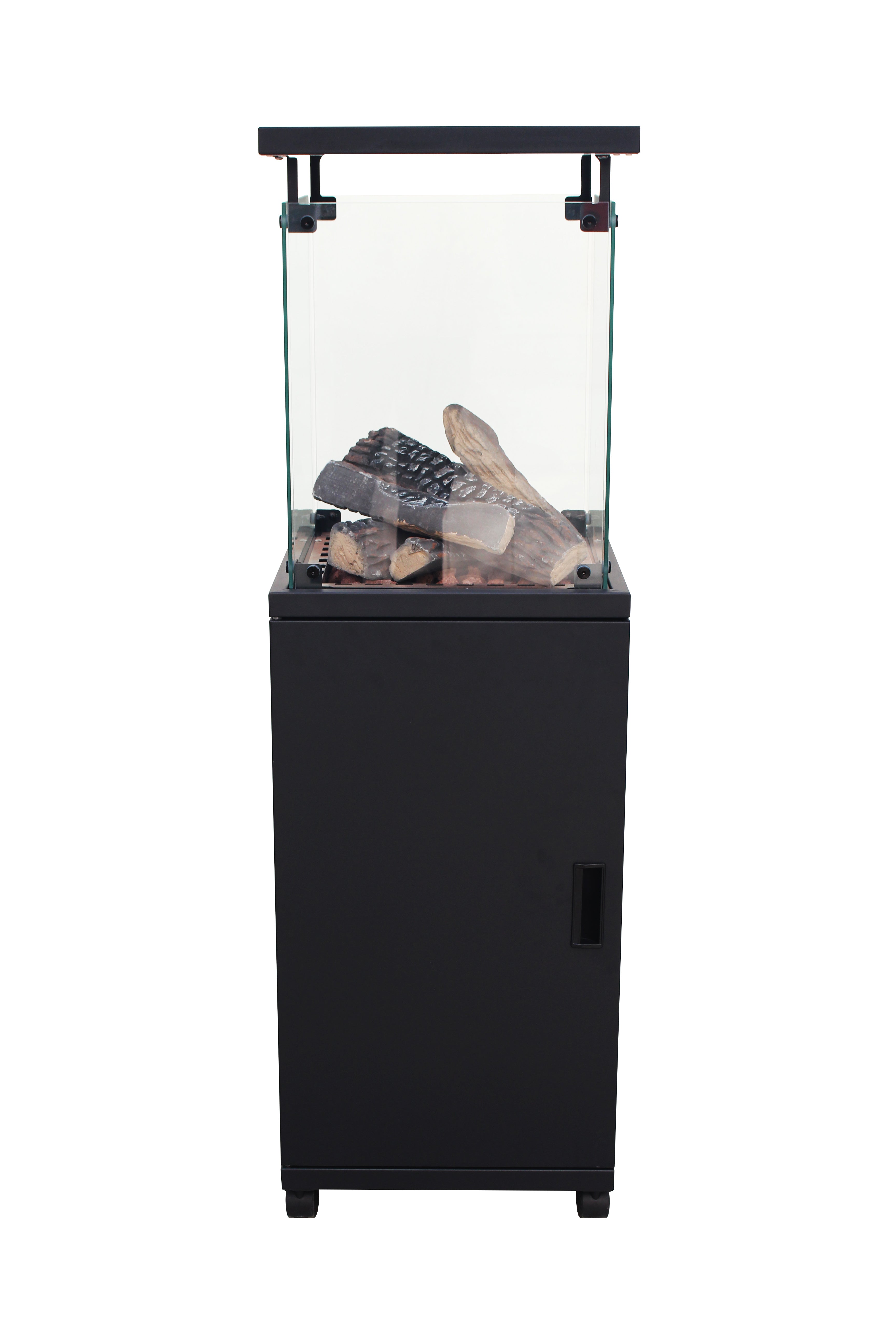 Short Stand Gas Patio Heater - Ceramic Log-Style