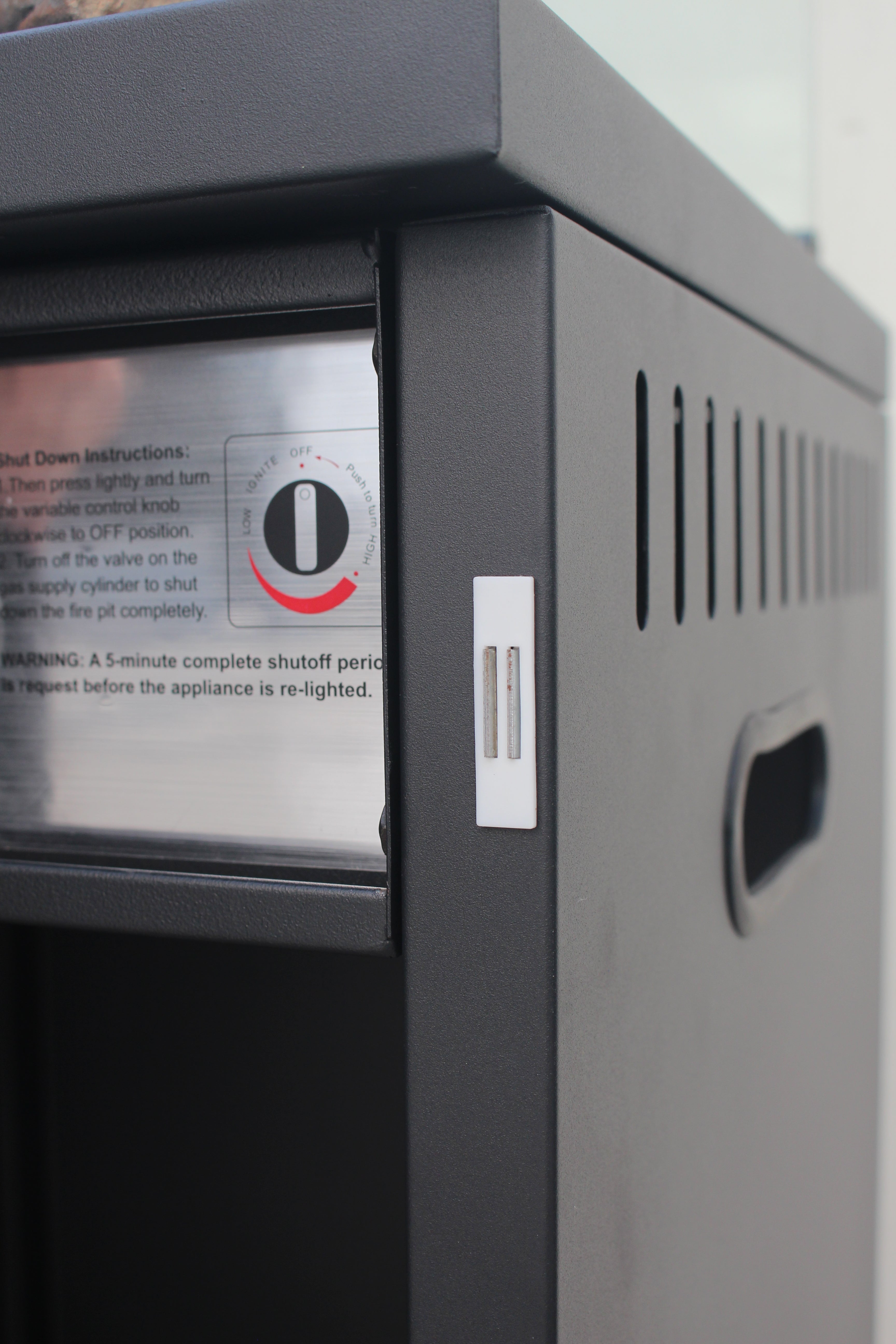 Short Stand Gas Patio Heater - Ceramic Log-Style