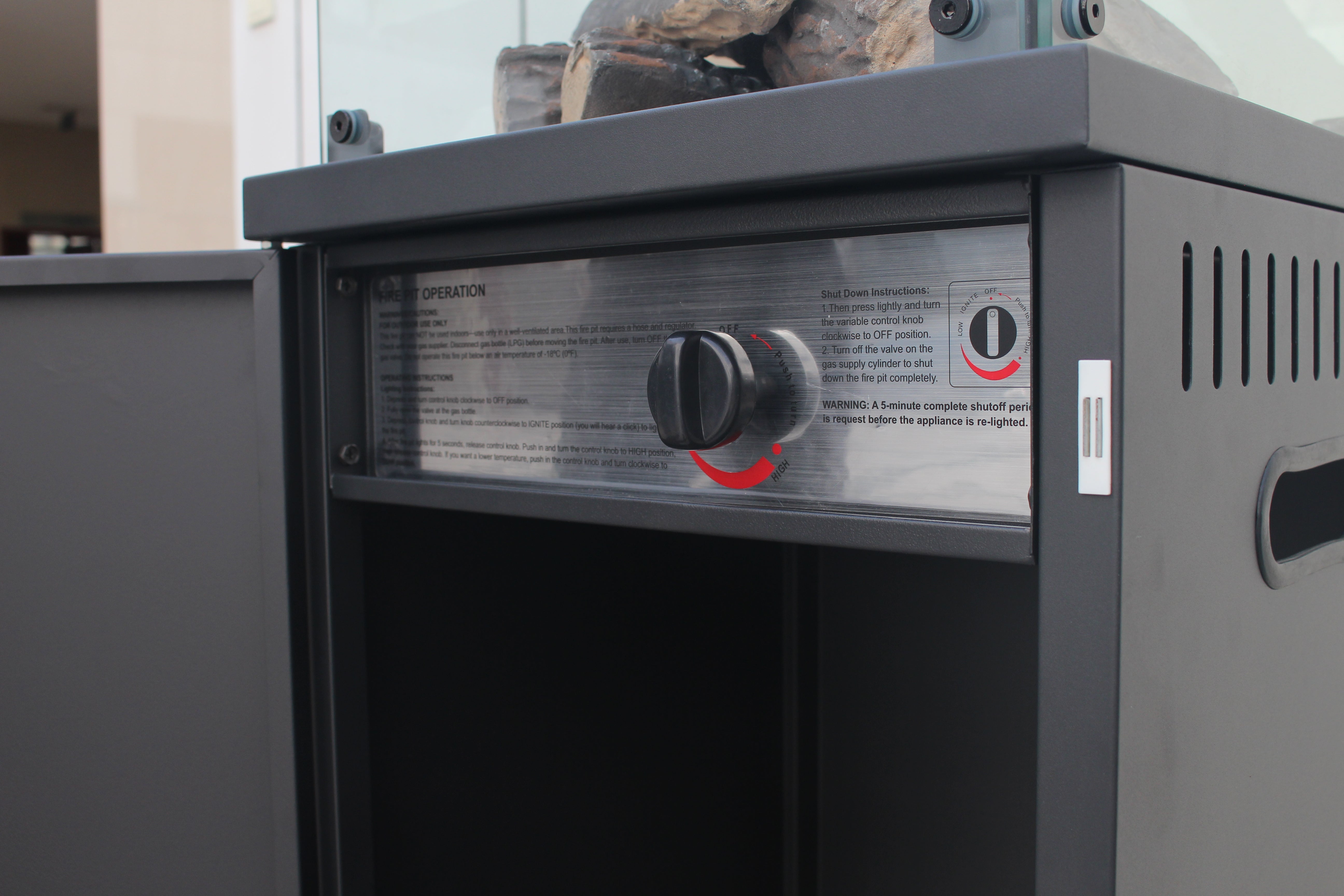 Short Stand Gas Patio Heater - Ceramic Log-Style