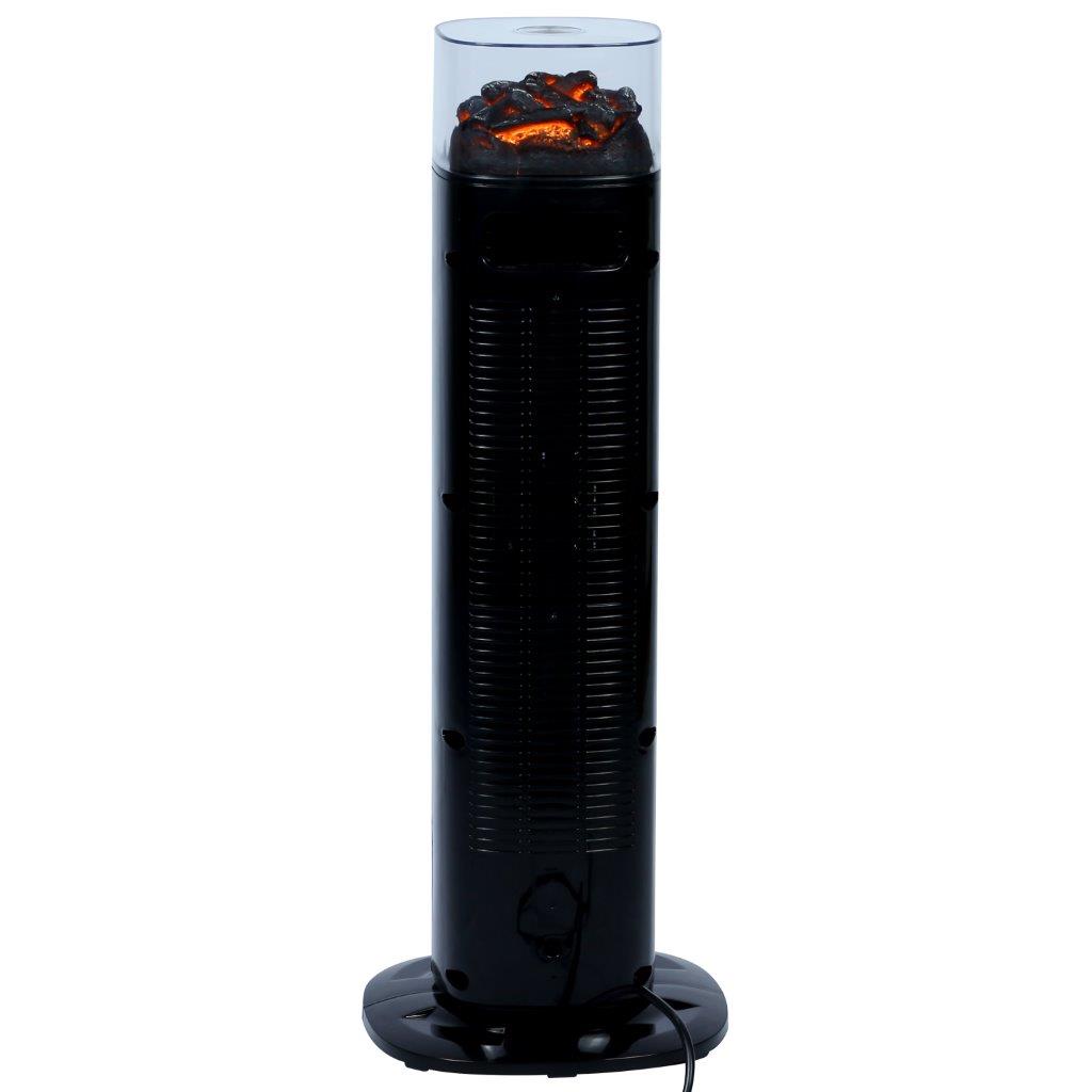 Electric Tower Fan Heater | Flame Effect Design | Remote Control