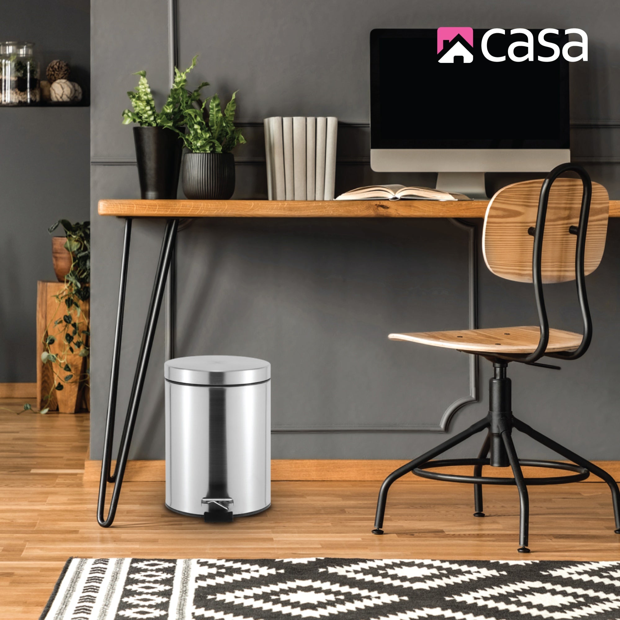 5L Steel Pedal Bin | Round | Roma