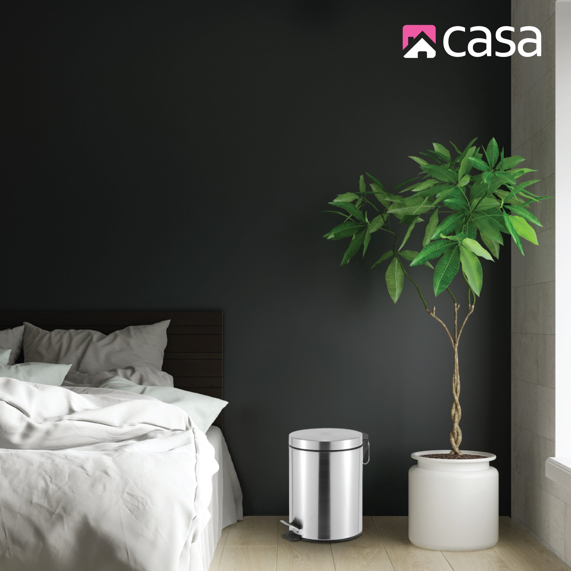 5L Steel Pedal Bin | Round | Roma