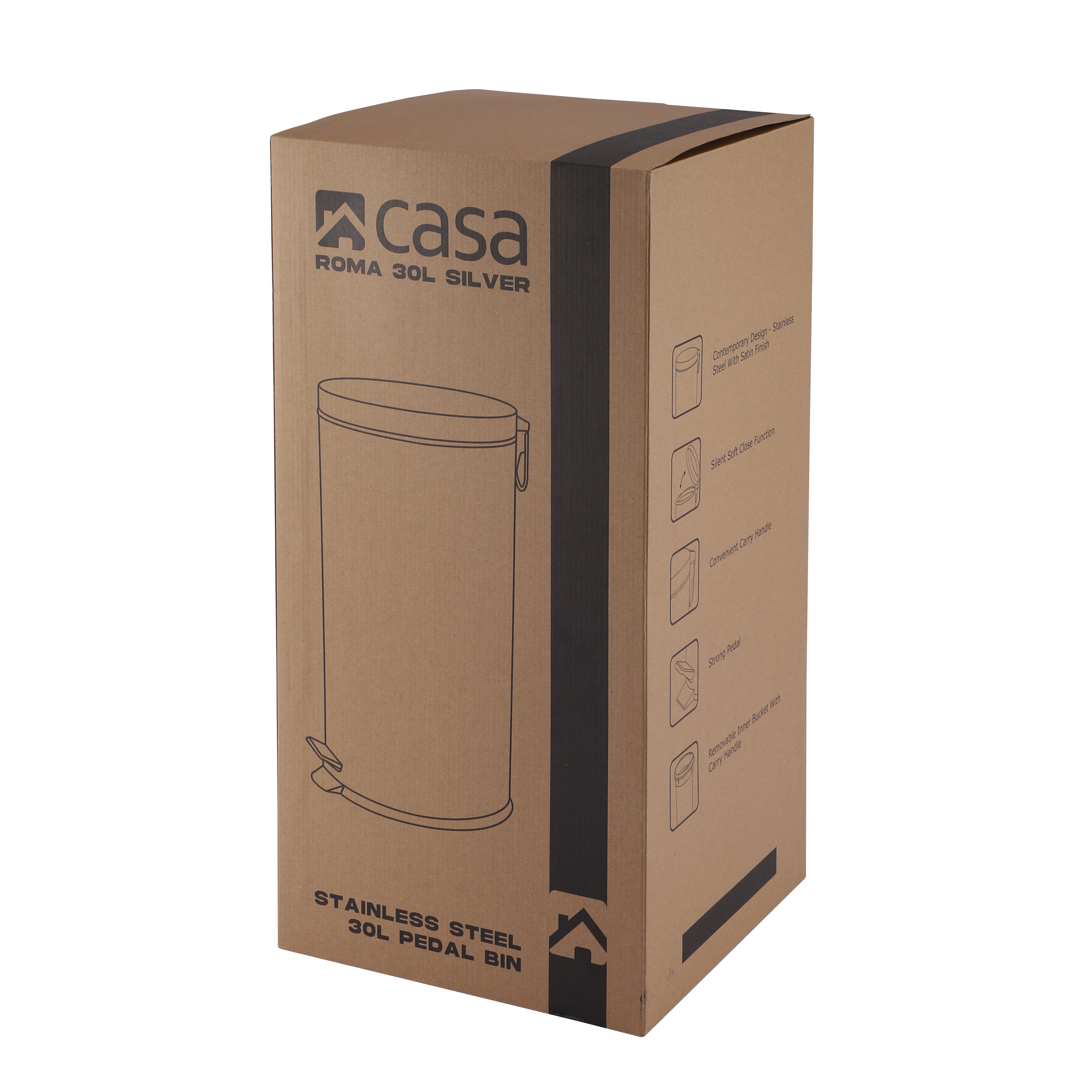 5L + 30L Steel Pedal Bin Combo Set - Roma