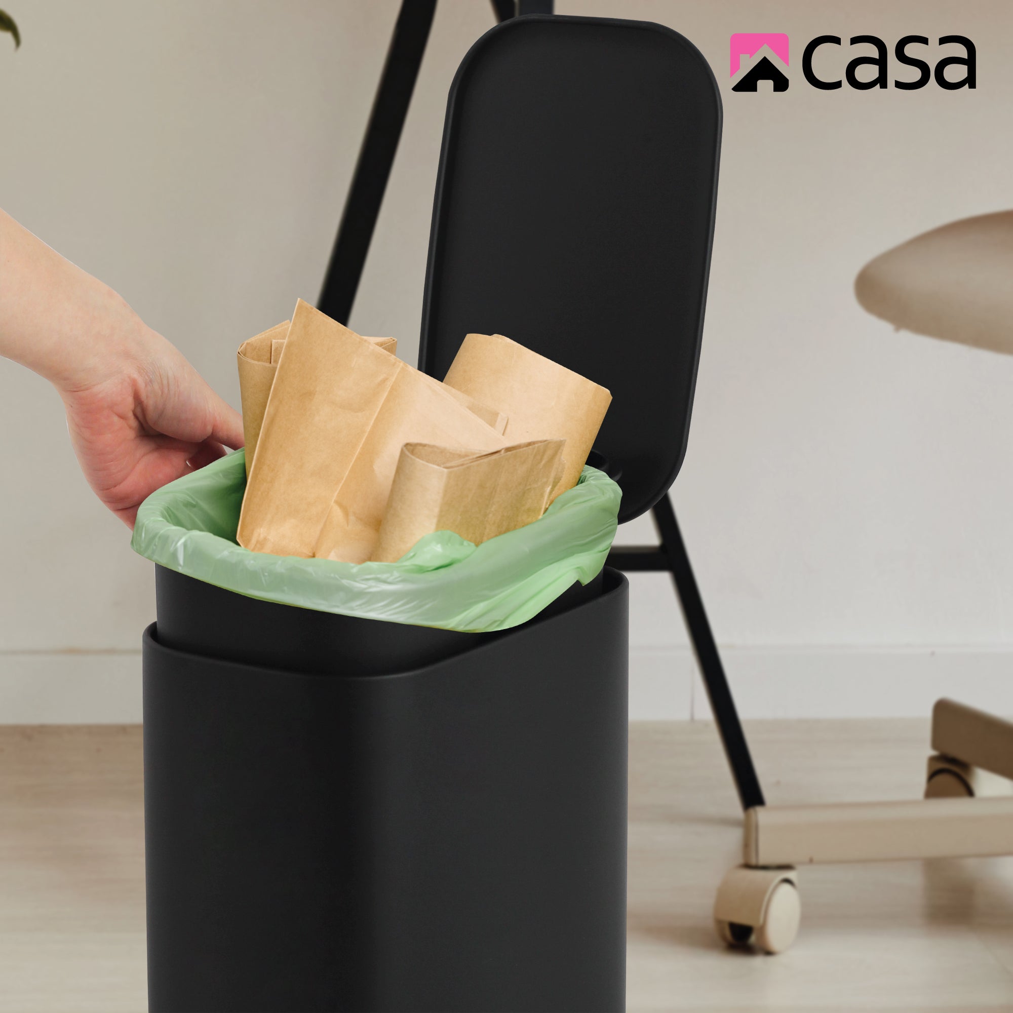 6L Steel Pedal Bin | Slimline Rectangle | Portofino