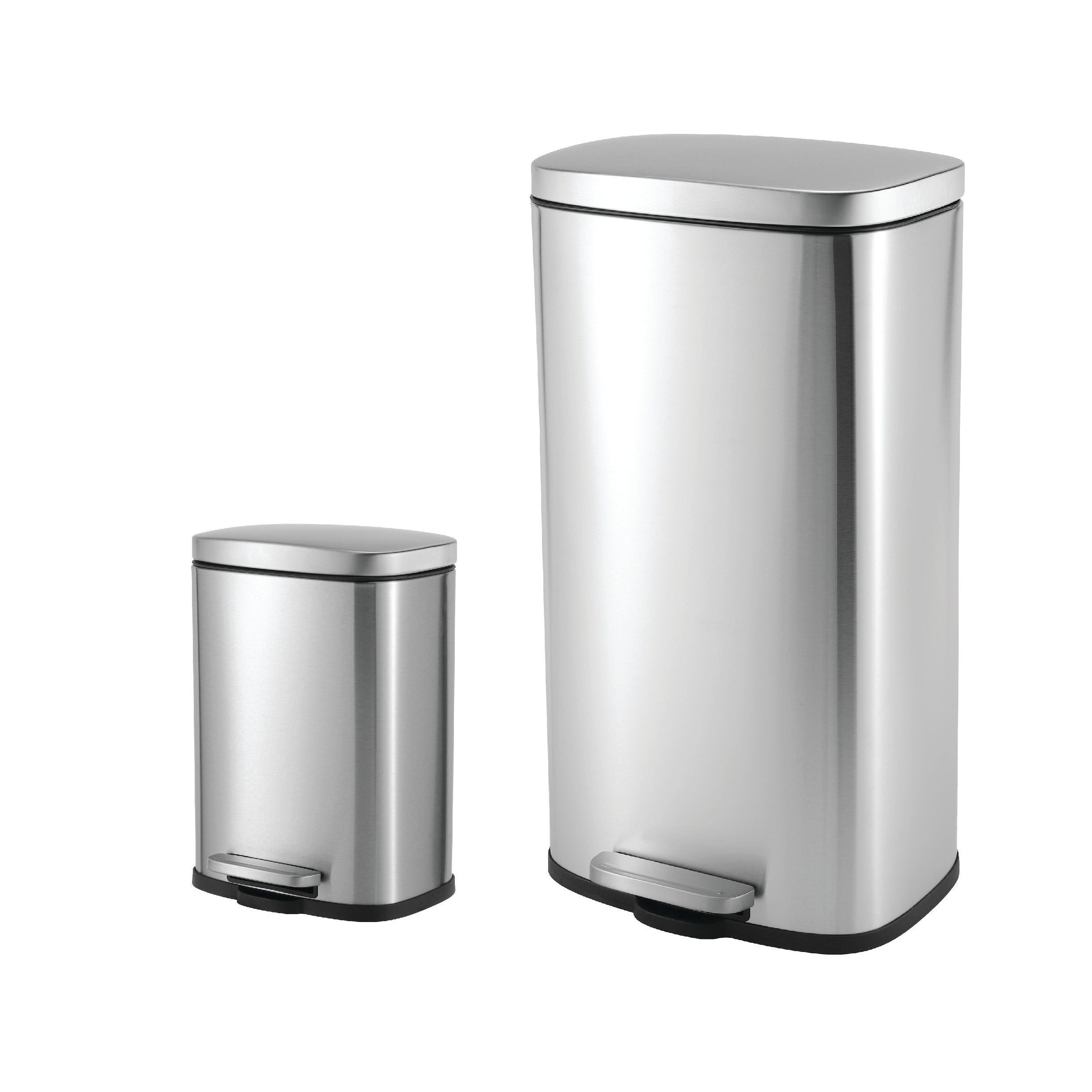5L + 30L Rectangle Steel Pedal Bin Set | Modena