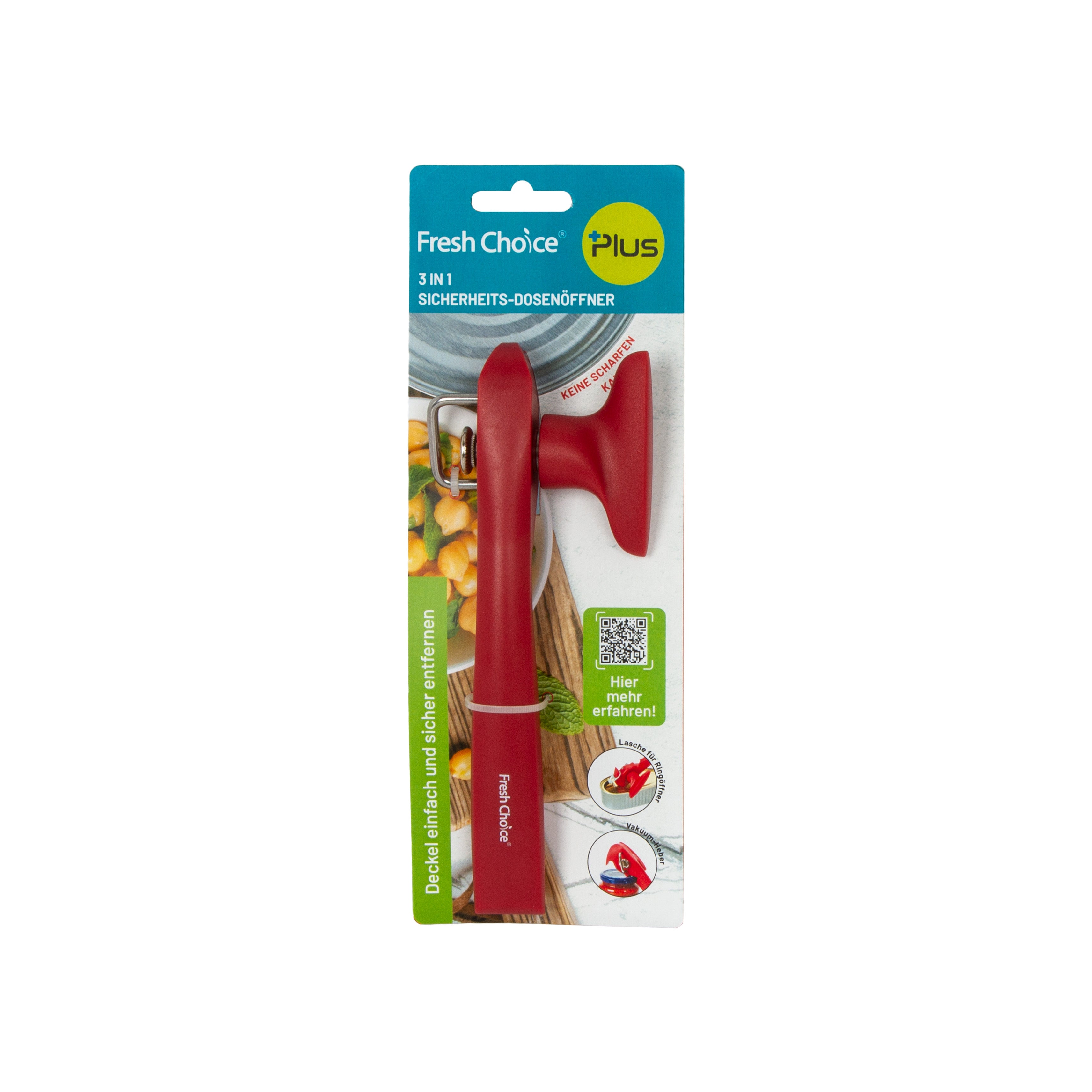 Fresh Choice 3-in-1 Safety Can Opener | No Sharp Edges