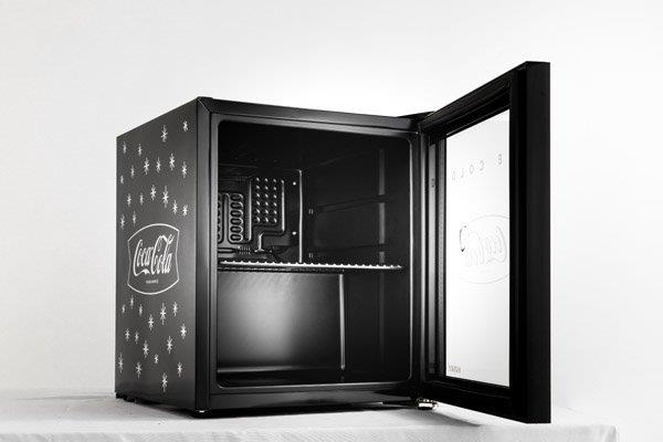 46L Counter-Top Beverage Cooler W/ Glass Door - Coca Cola - Black
