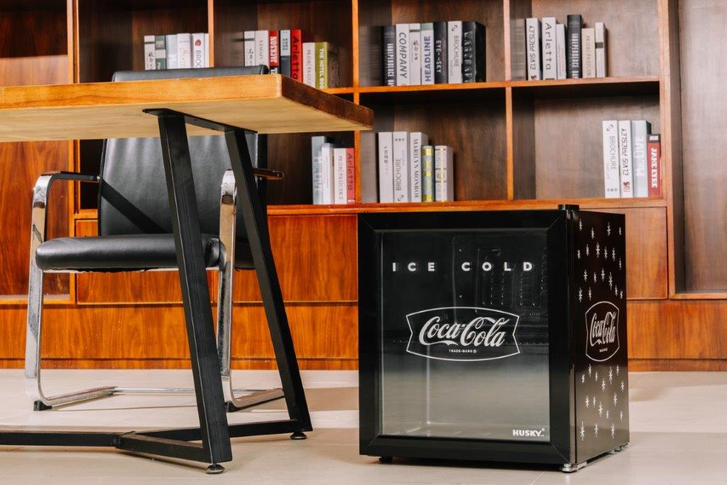 46L Counter-Top Beverage Cooler W/ Glass Door - Coca Cola - Black