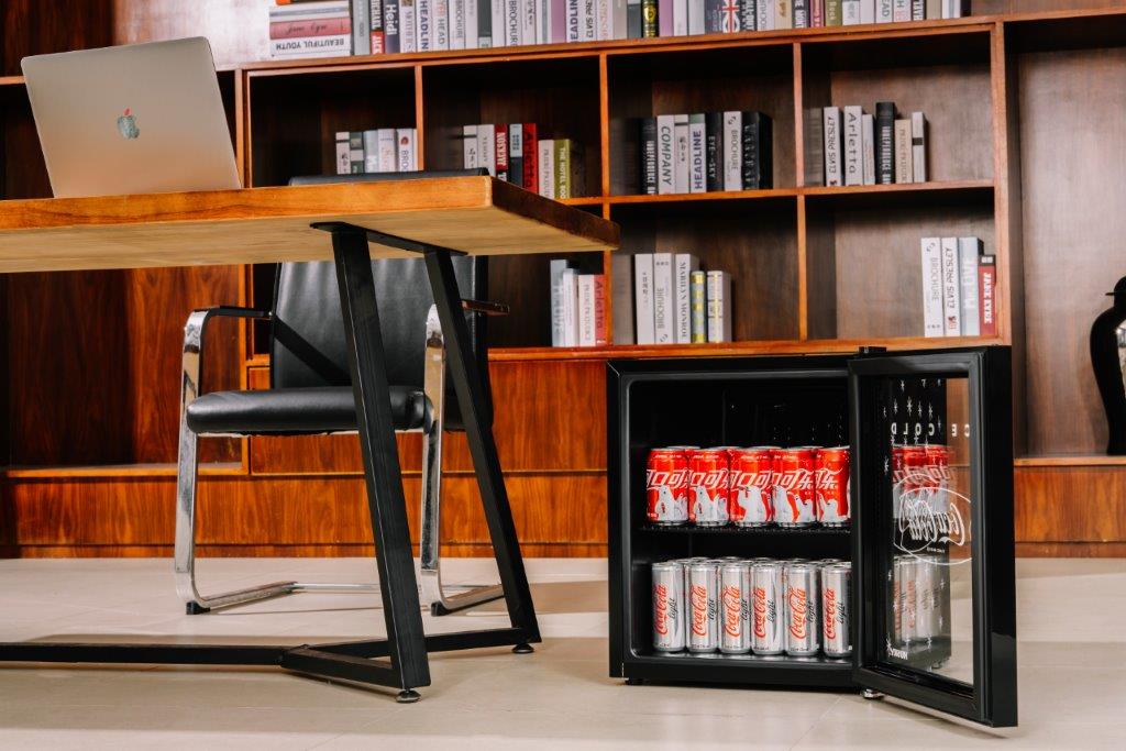 46L Counter-Top Beverage Cooler W/ Glass Door - Coca Cola - Black