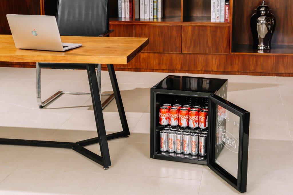 46L Counter-Top Beverage Cooler W/ Glass Door - Coca Cola - Black
