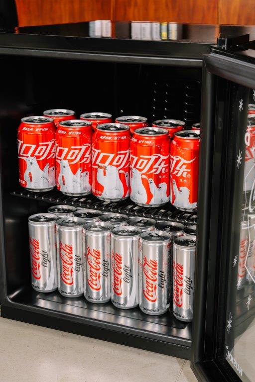 46L Counter-Top Beverage Cooler W/ Glass Door - Coca Cola - Black