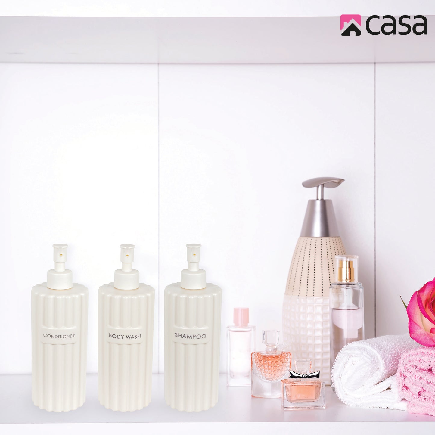 CASA 3Pc Re-usable 450ml Dispenser Bottles