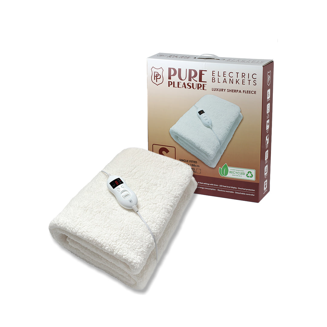Sherpa Electric Blanket | 8 Heat Settings & Timer | Single to King