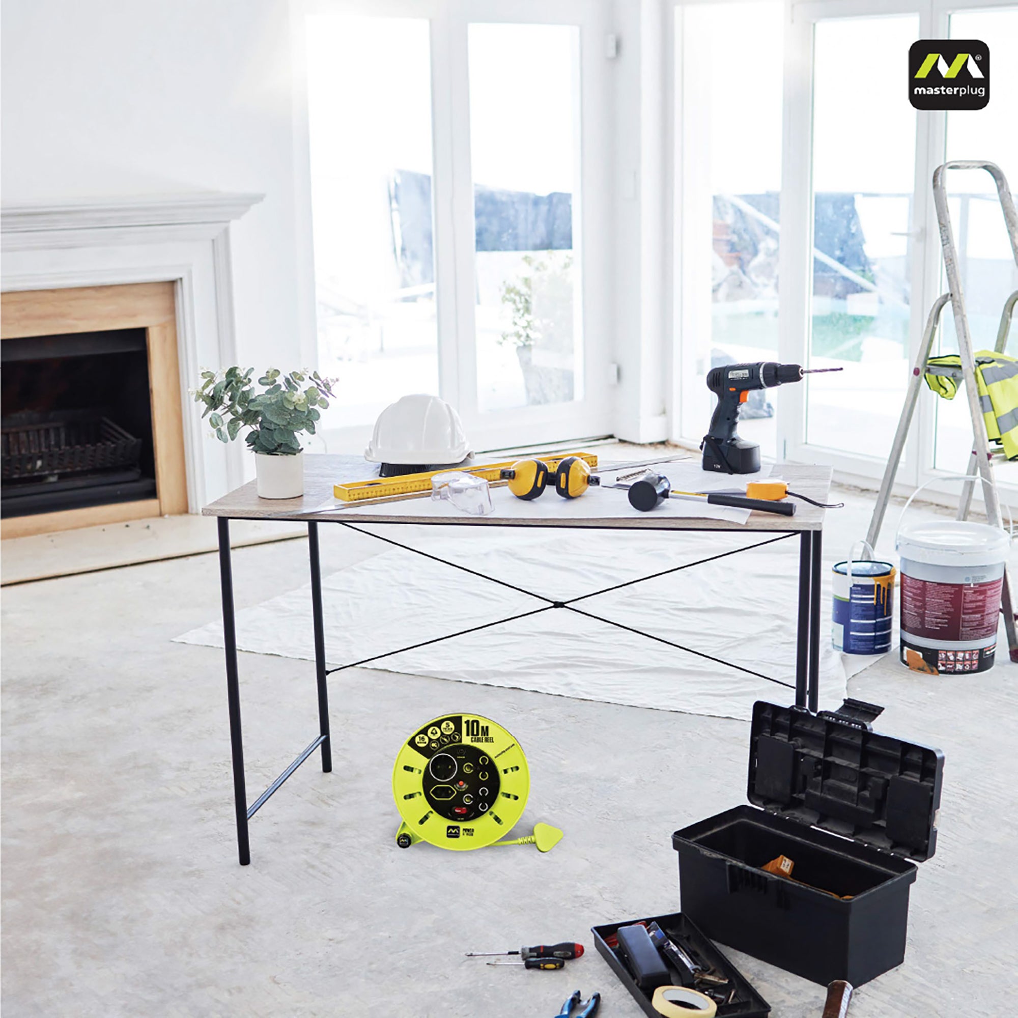 Pro-Xt 10m Medium Duty Extension Cable Reel - 4 Socket With Switch