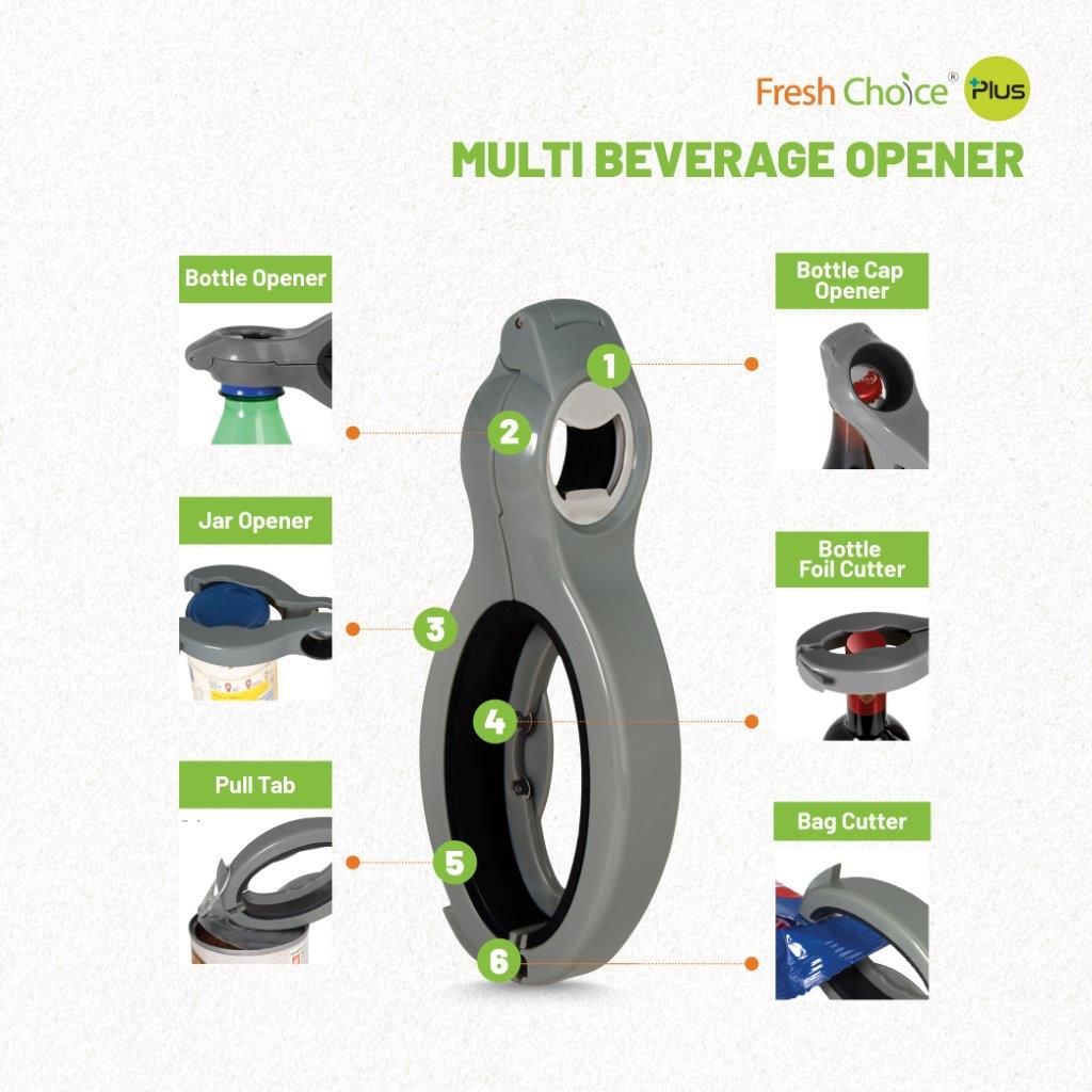 Multi Beverage Opener - 6-in-1 Kitchen Tool