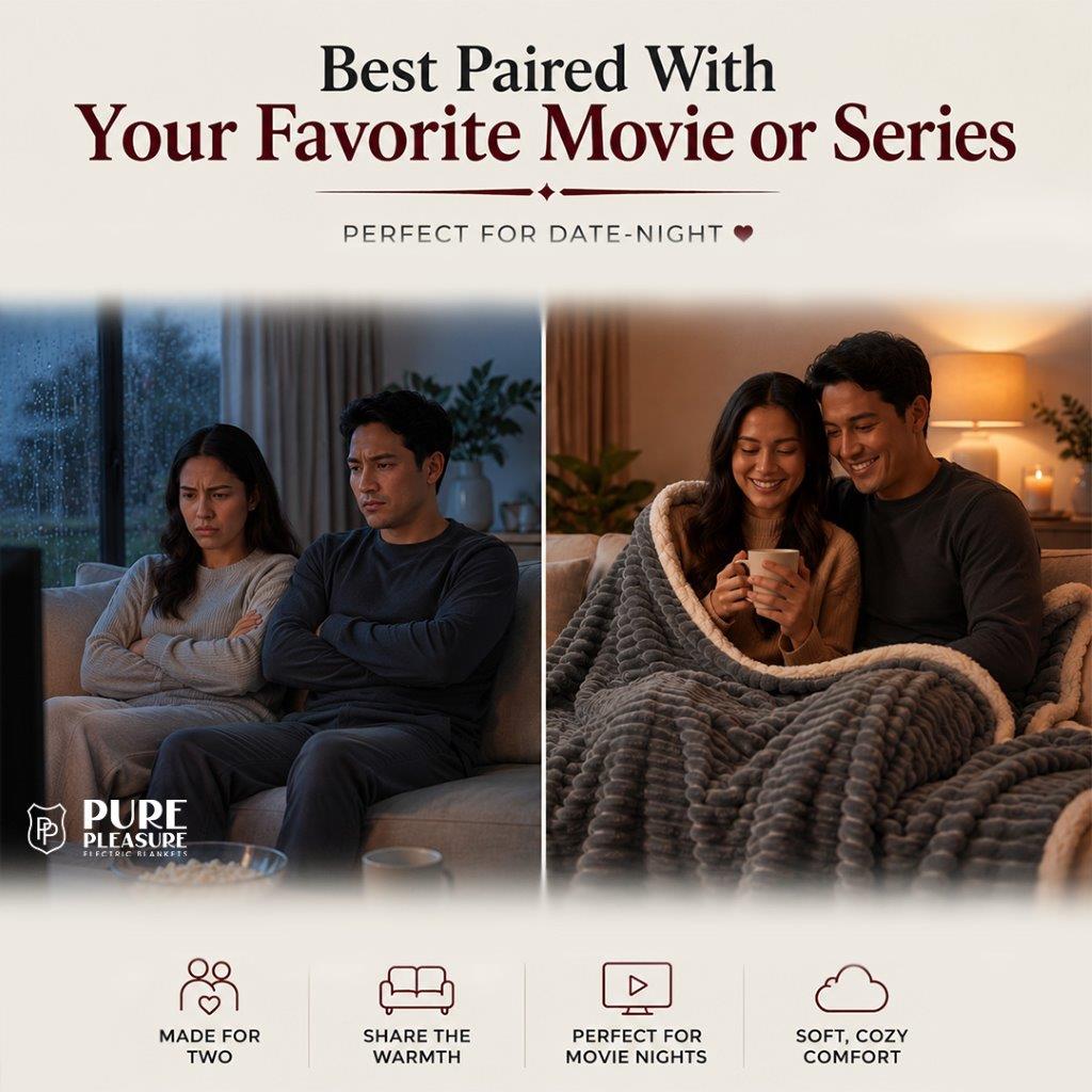 Electric Overblanket | 9 Heat Settings & Timer | Dual-Sided Fleece | Pure Pleasure