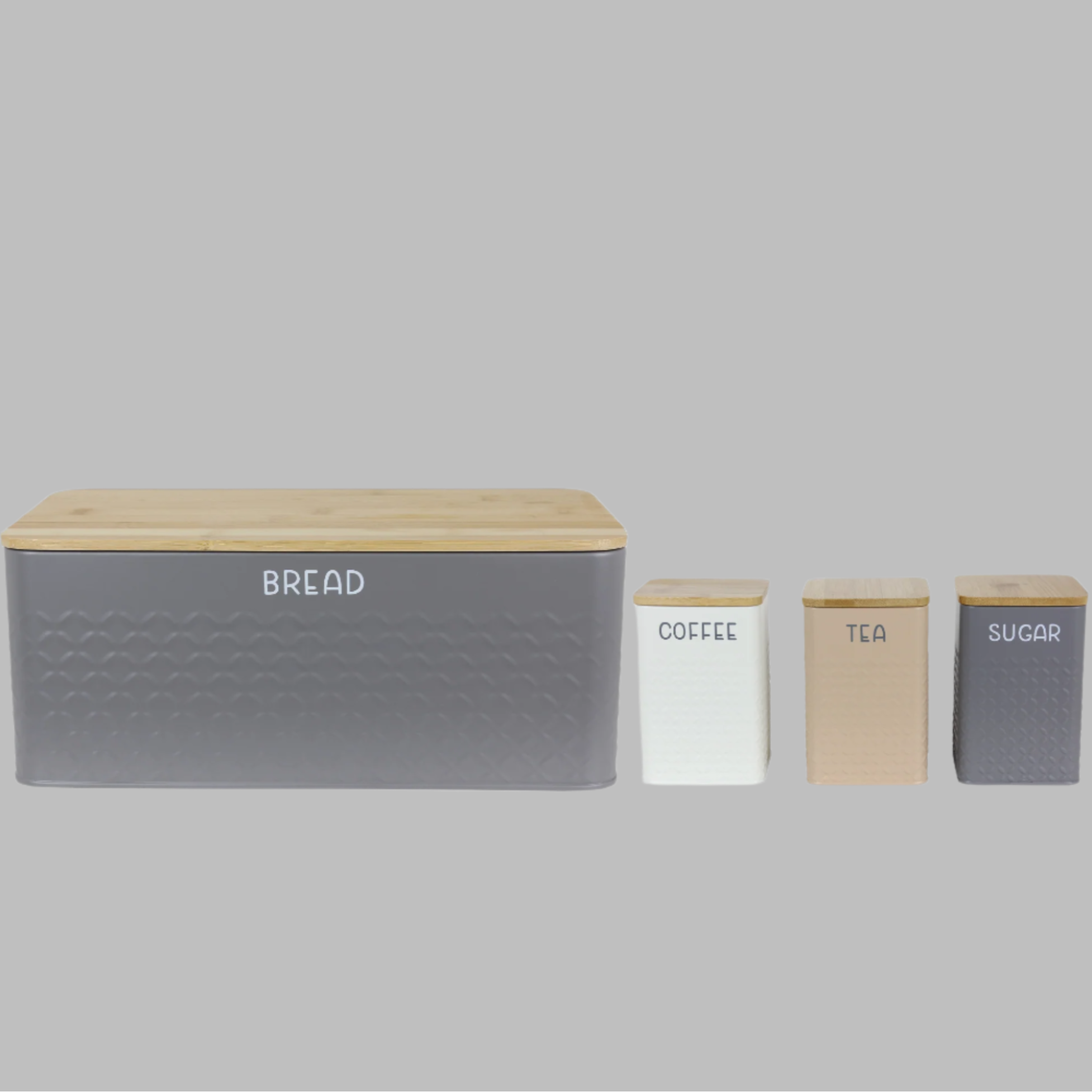 Bread Bin & 3Pc Canister Set - Monza