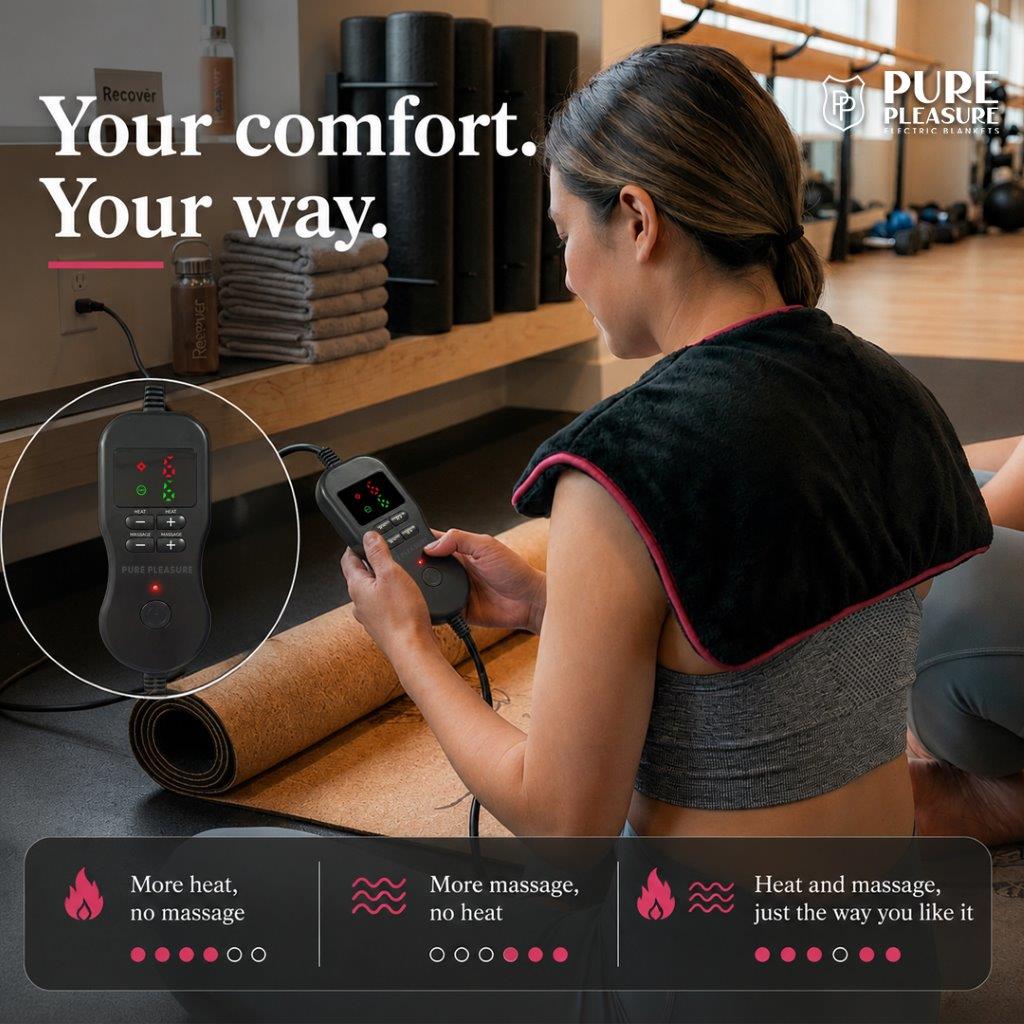 Electric Weighted Heating Massage Pad | 6 Heat & Massage Settings