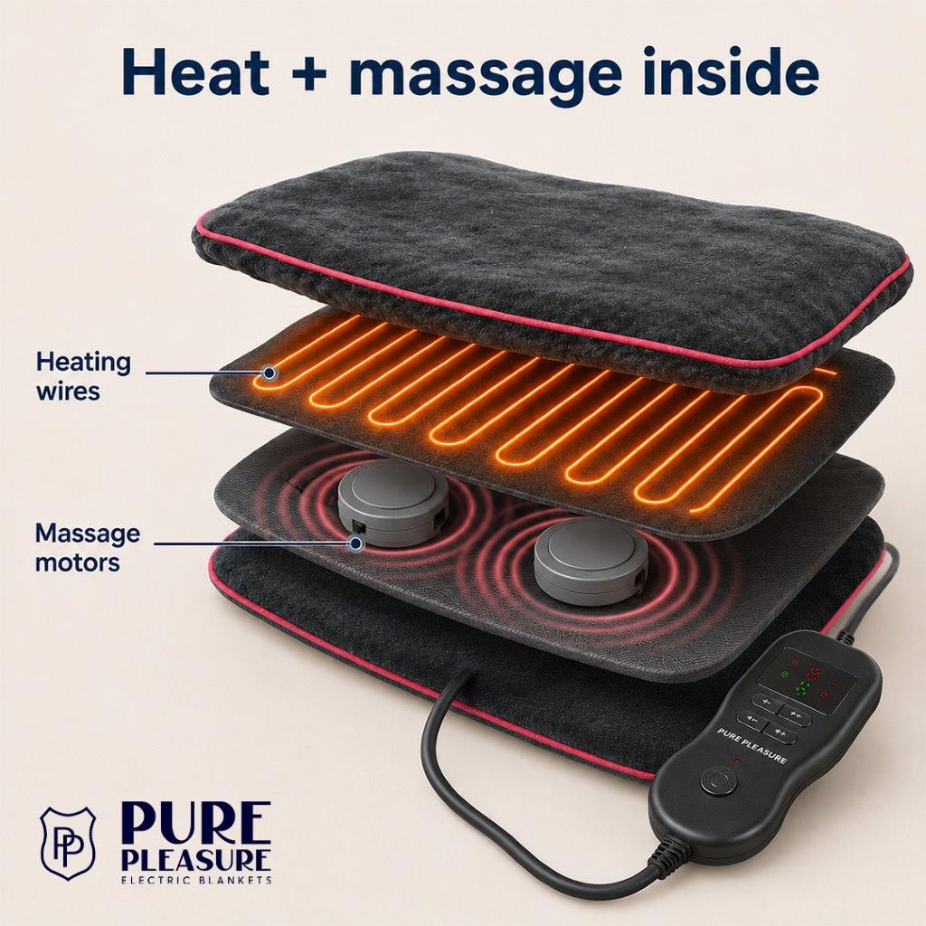 Electric Weighted Heating Massage Pad | 6 Heat & Massage Settings