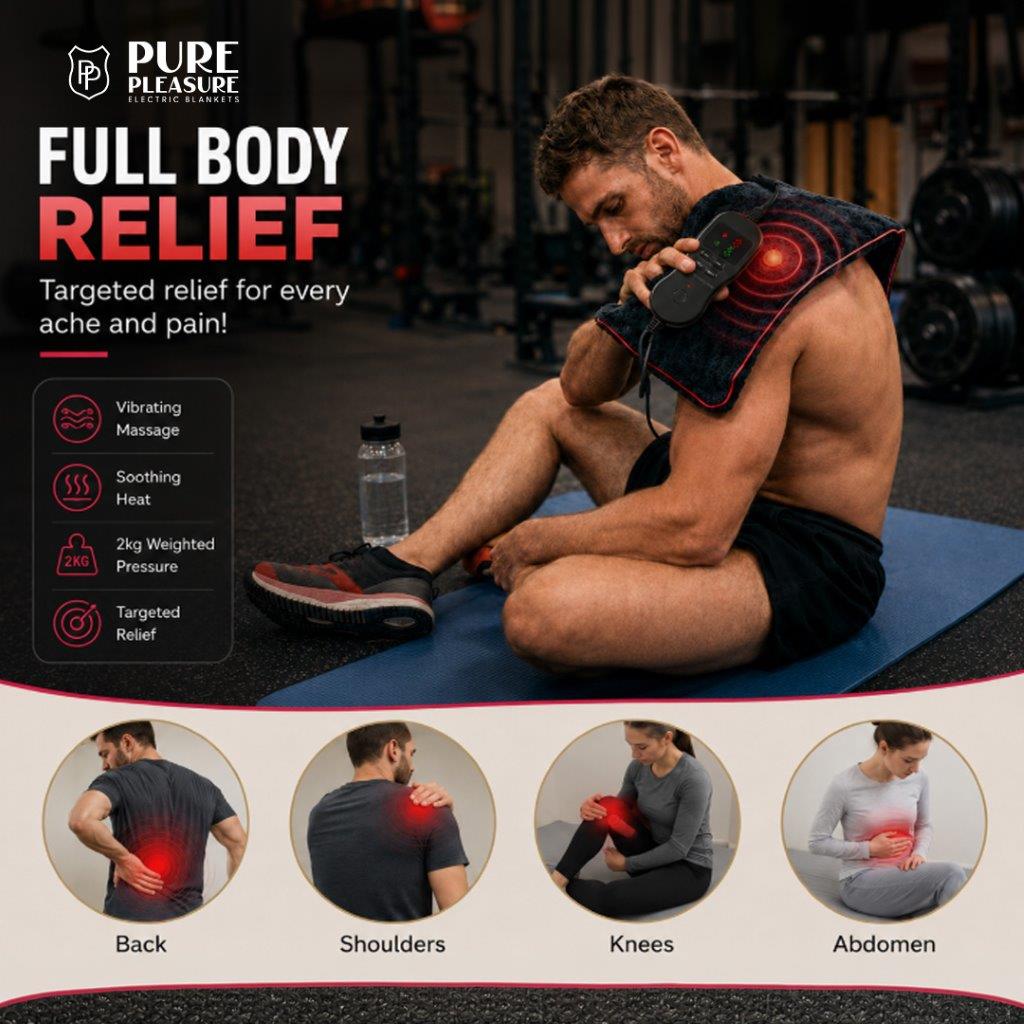 Electric Weighted Heating Massage Pad | 6 Heat & Massage Settings